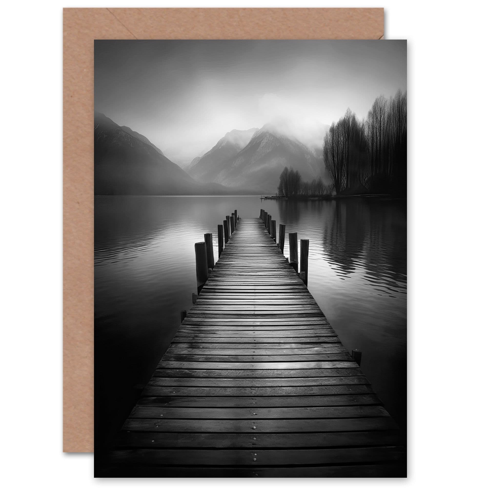 The Jetty on the Lakeside Him Her Birthday Get Well Soon Greeting Card