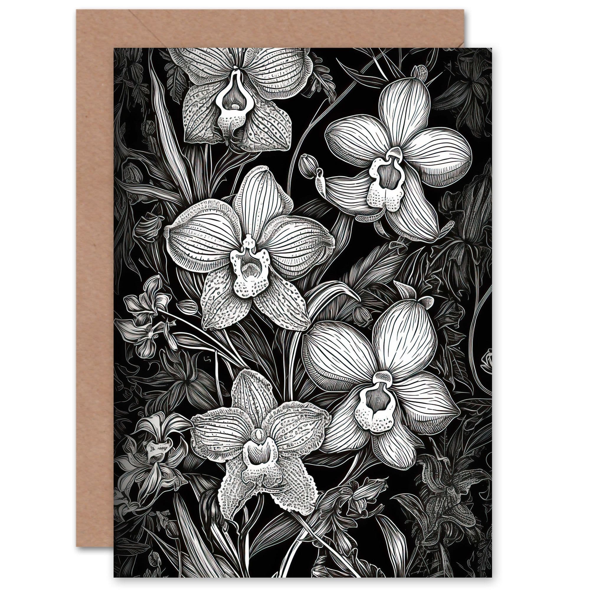 Blooming Orchid Flower for Wife Her Birthday Thank You Greeting Card