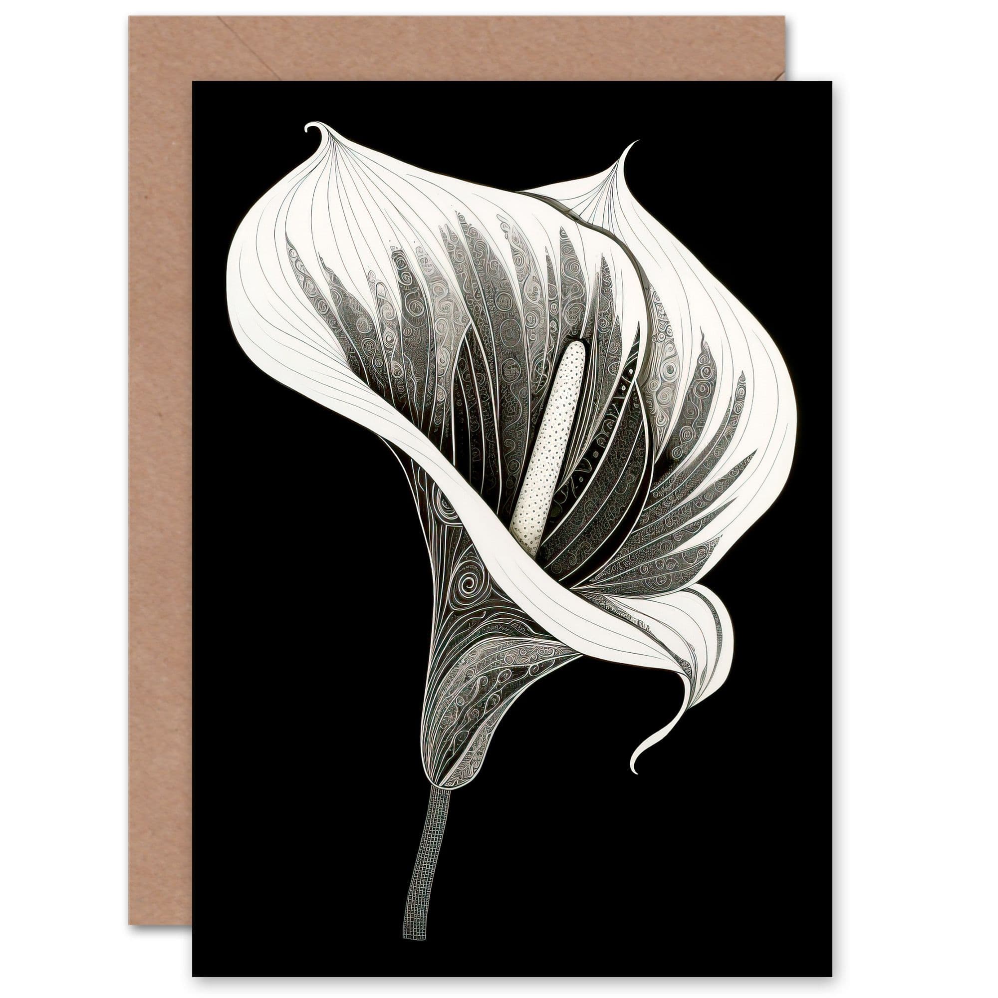 Batik Cala Lily Flower Sympathy Thinking You Get Well Greeting Card