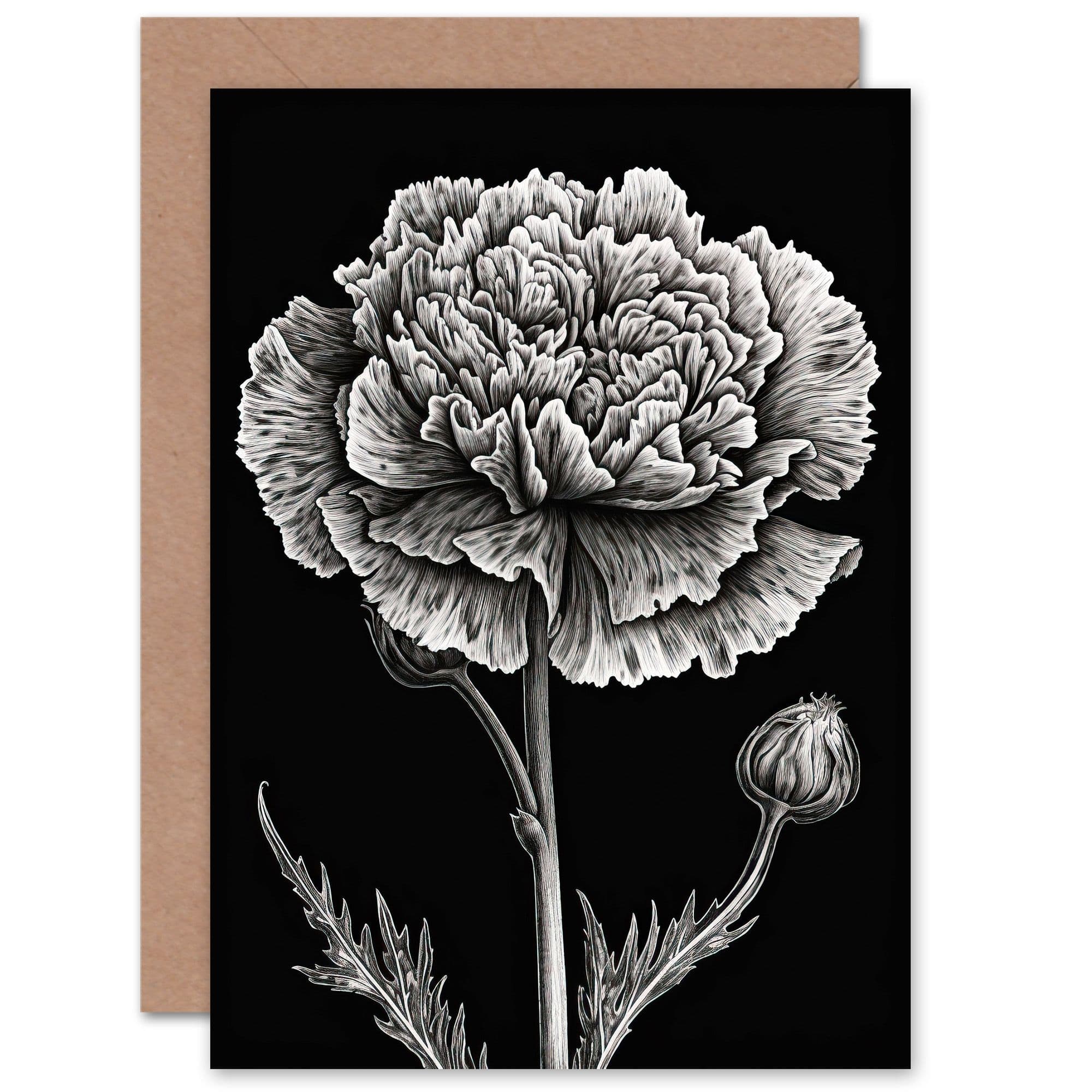 Carnation Flower Bloom Lover Birthday Anniversary Card