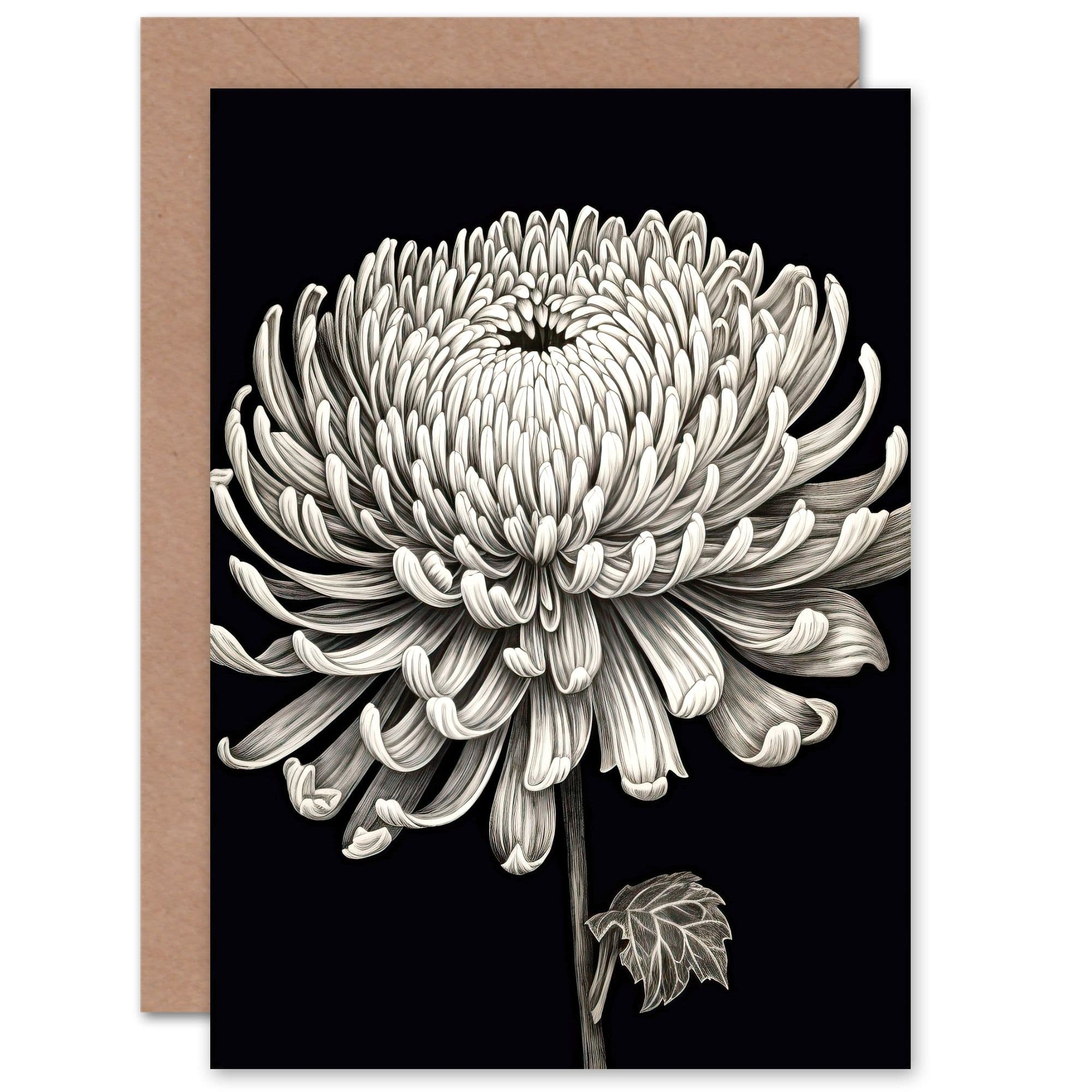 Chrysanthemum Bloom Flower Floral for Wife Her Birthday Greeting Card