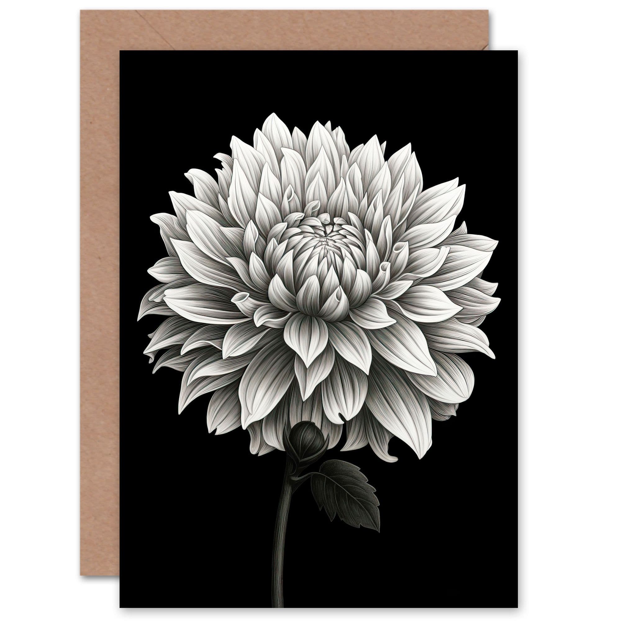 Elegant Dahlia Flower Bloom Sympathy Thinking of You Greeting Card