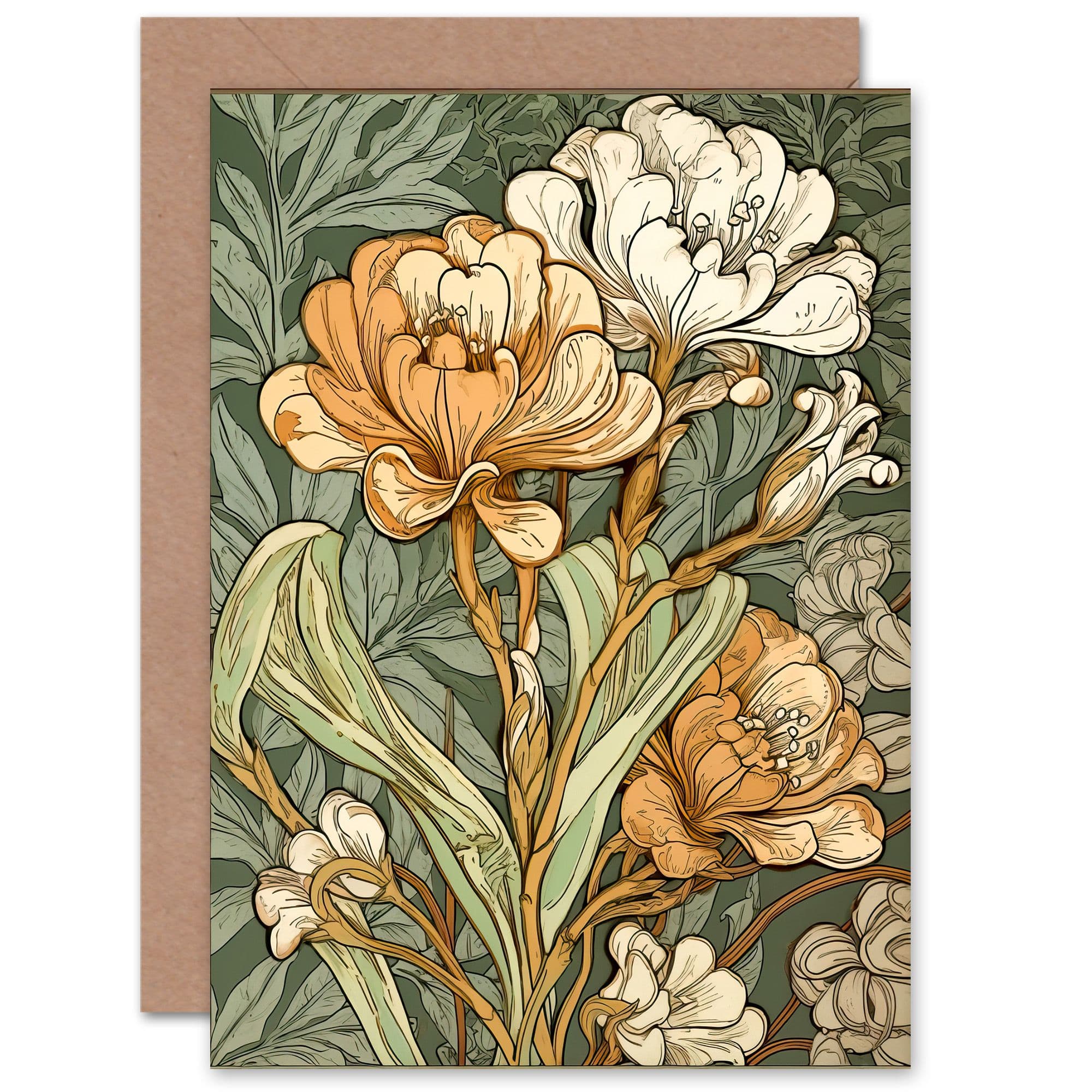 Freesia Flower Blooms Wife Her Birthday Thank You Greeting Card