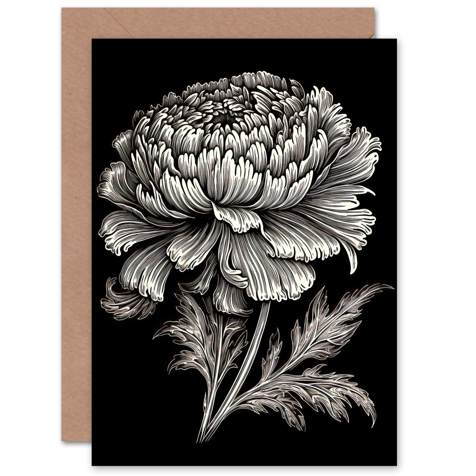 A Single Marigold Flower for Wife Her Birthday Thank You Greeting Card