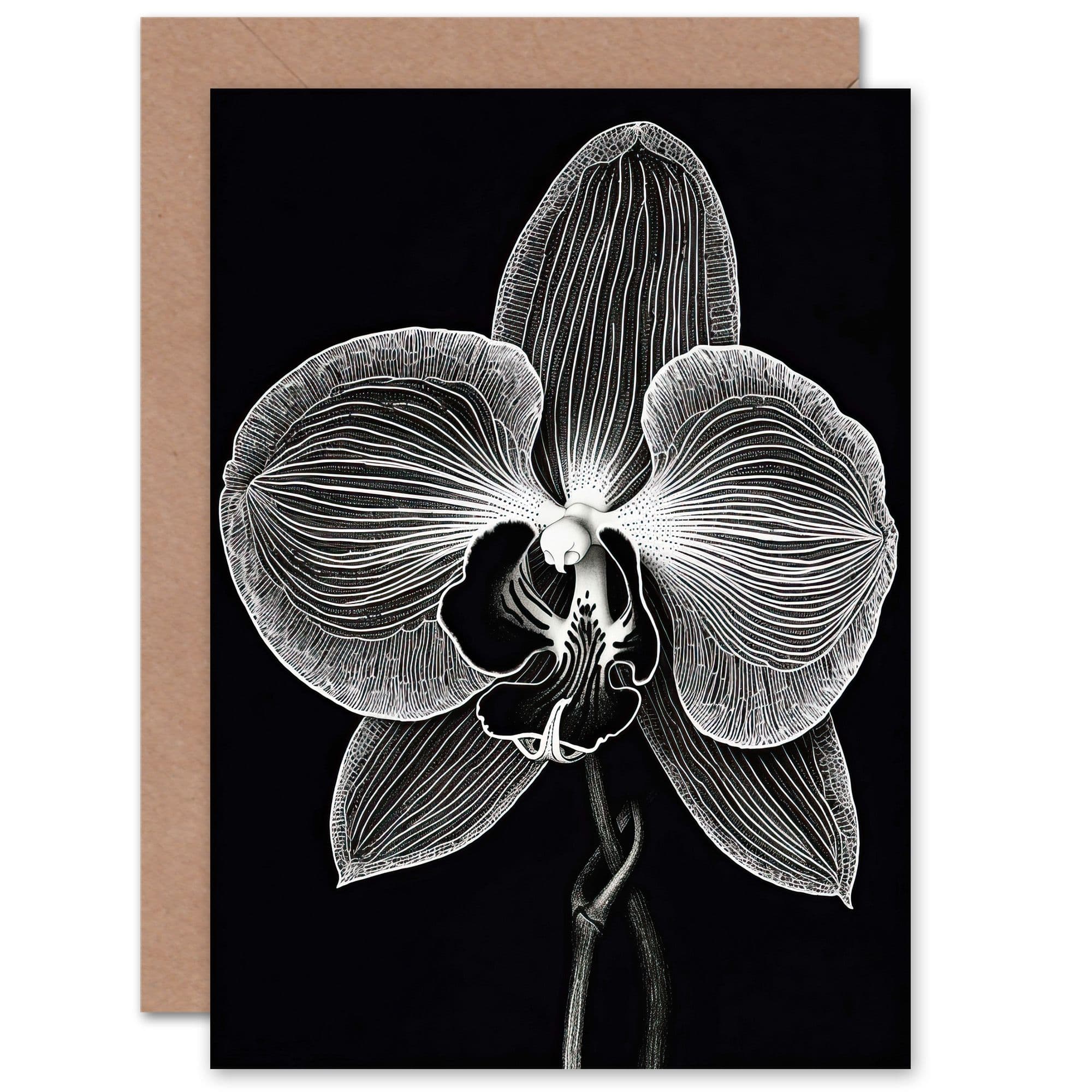 Orchid Flower Bloom Wife Her Birthday Thank You Greeting Card