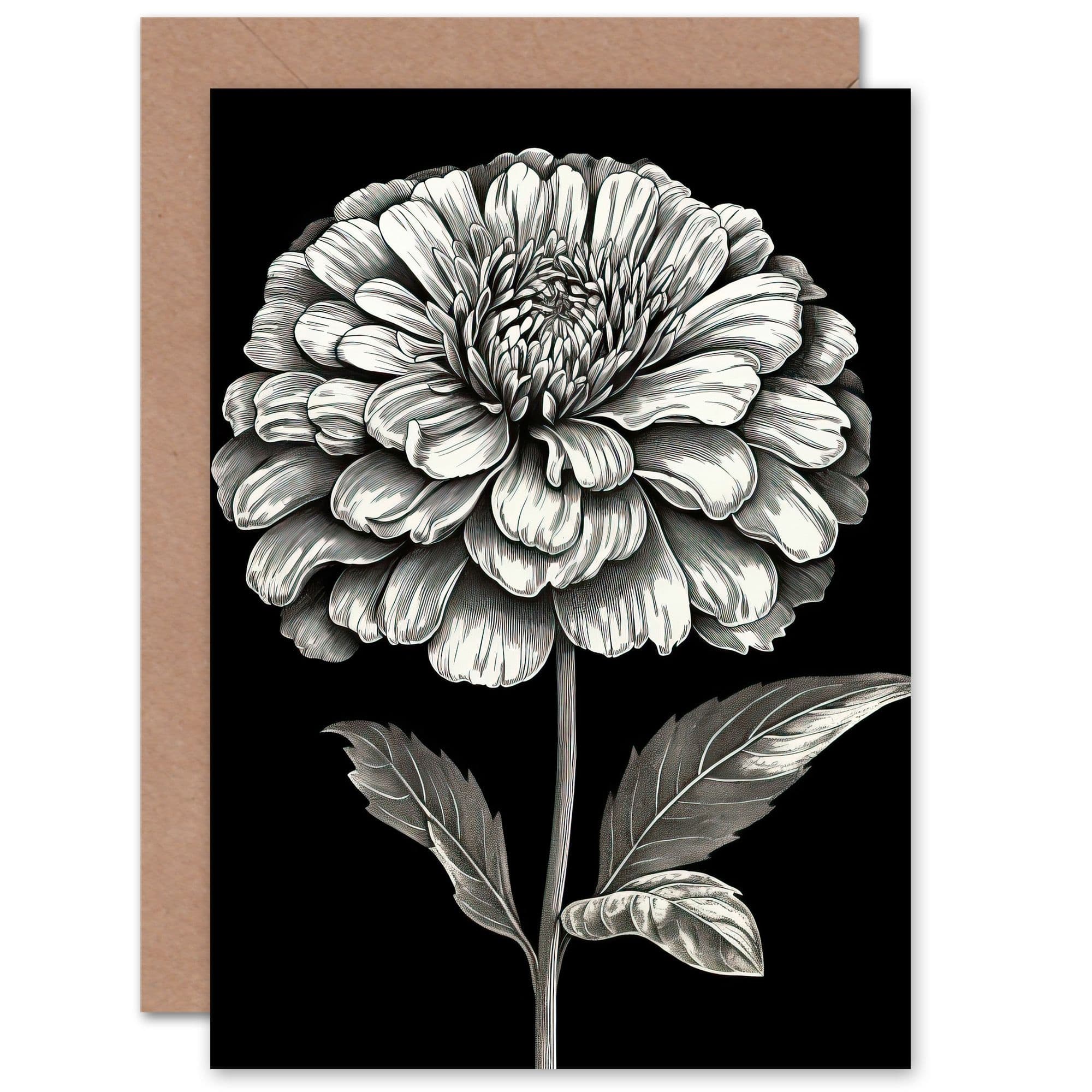 Zinnia Flower Bloom Florals Birthday Get Well Soon Greeting Card