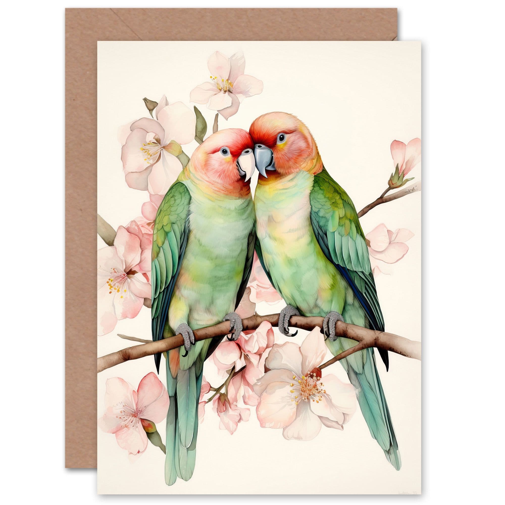 Love Birds Cherry Bloom Romance Anniversary Anniversary Card