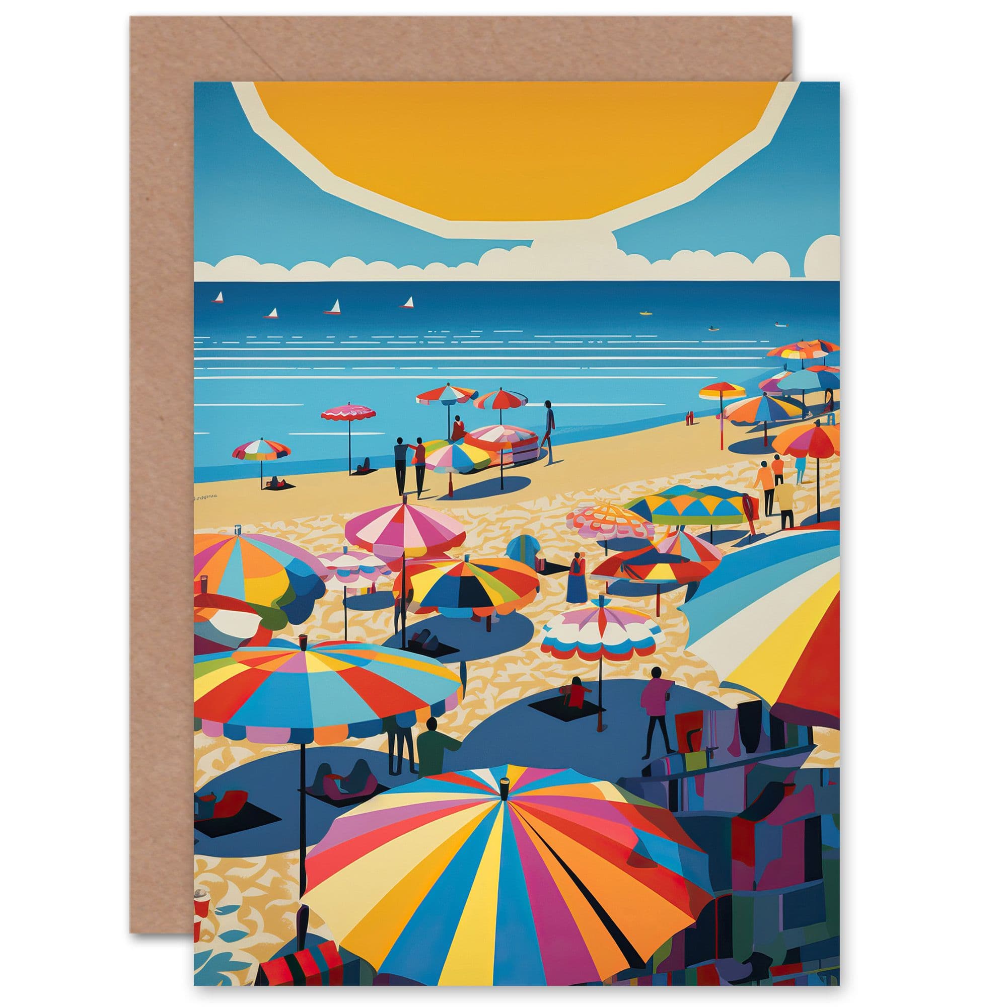 Midday Seaside Sun Fun Summer Him or Her Birthday Greeting Card