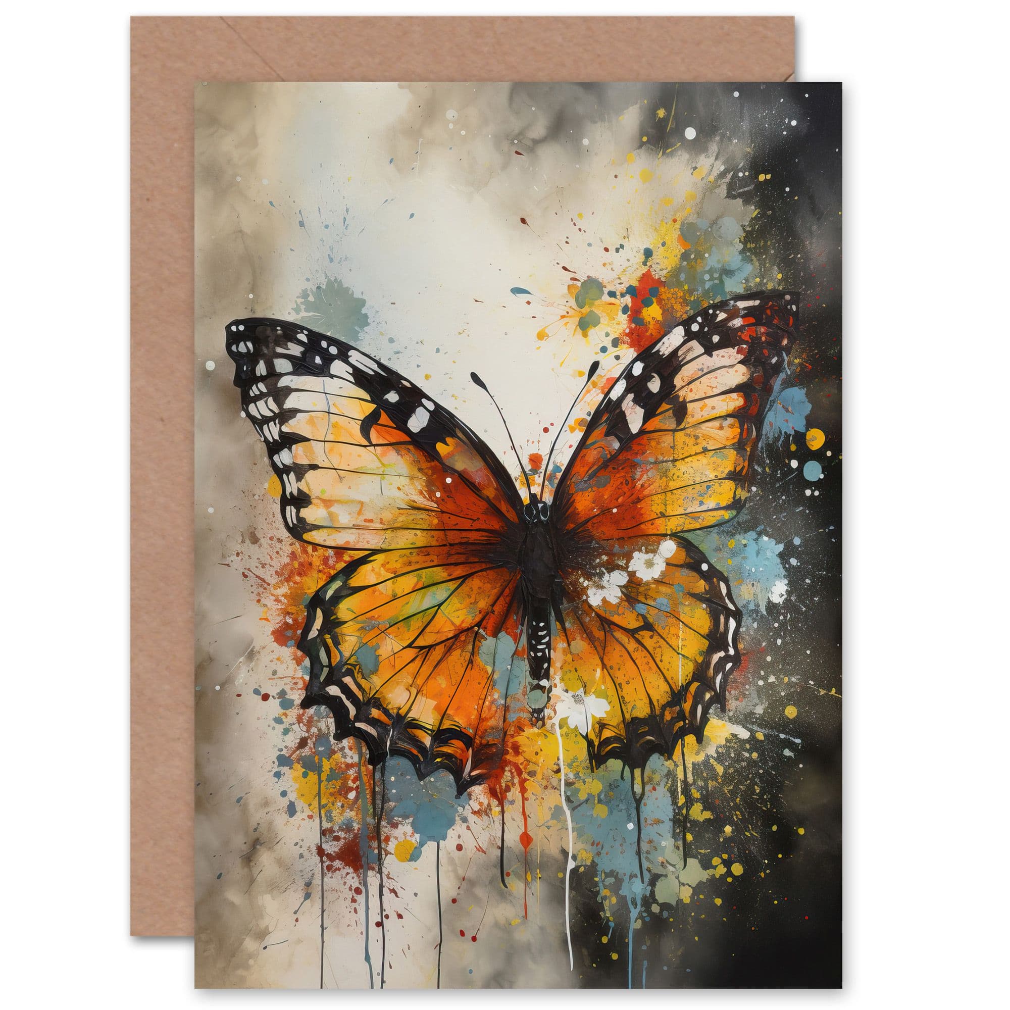 Monarch Butterfly Watercolour for Wife Her Birthday Greeting Card