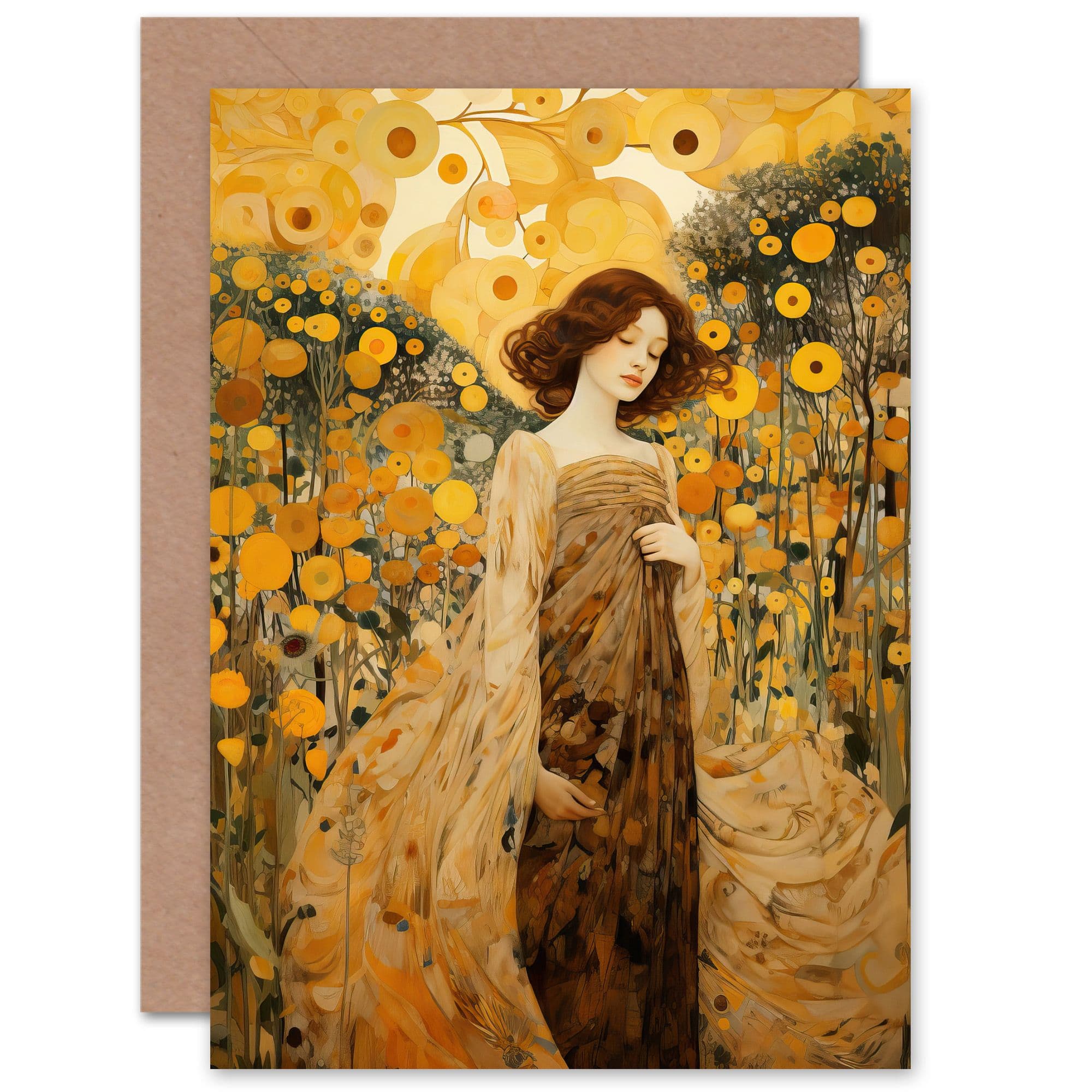 Walk on the Wildflower Klimt Style Thank You Mothers Day Greeting Card