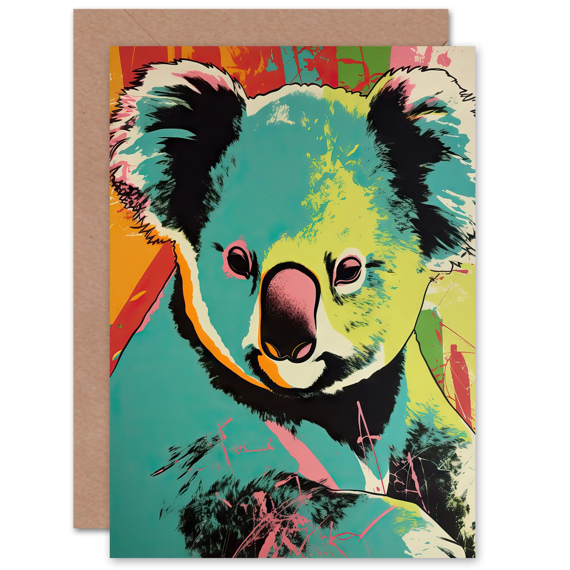 Koala Bear Abstract Him or Her Birthday Thank You Greeting Card