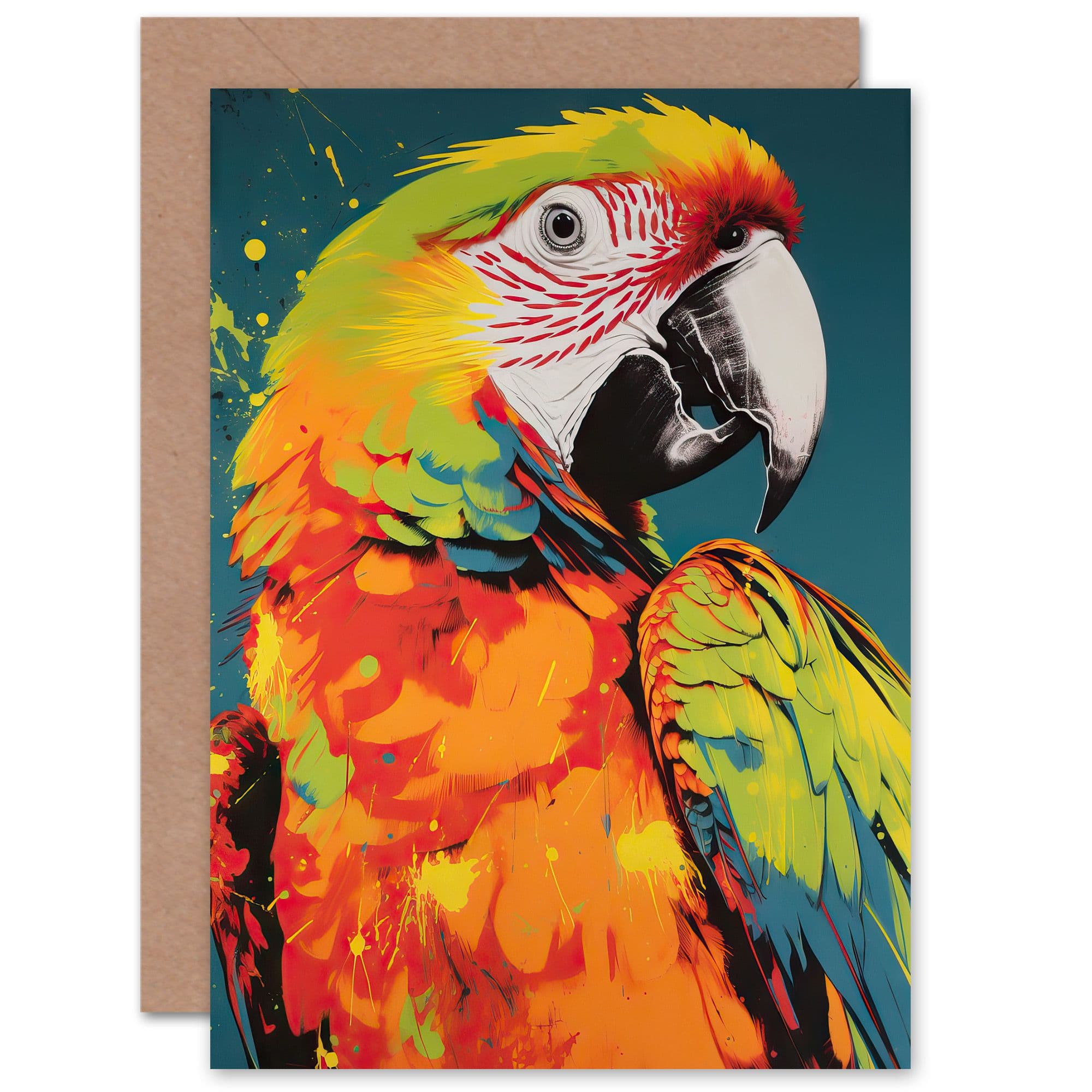 Macaw Parrot Lover Neon Him or Her Birthday Greeting Card