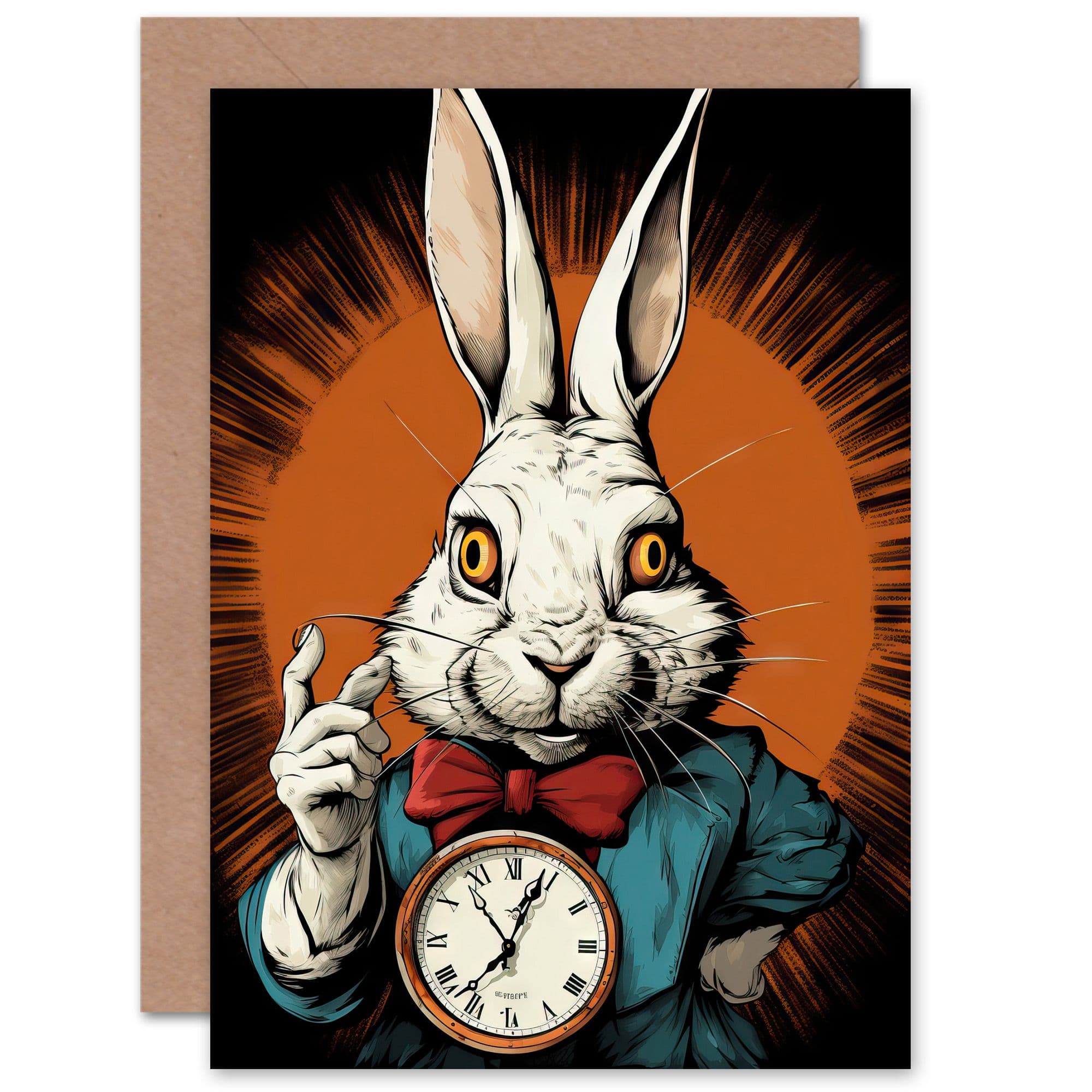 Alice in Wonderland White Rabbit I'm Late Birthday Greeting Card