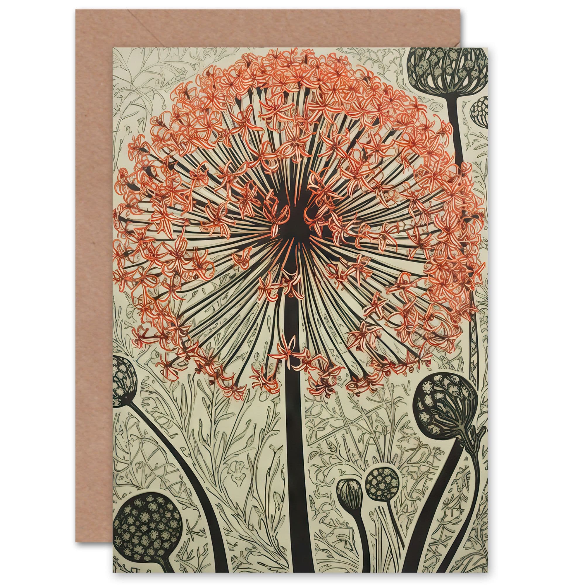 Allium Flower Bloom for Wife Her Birthday Thank You Greeting Card