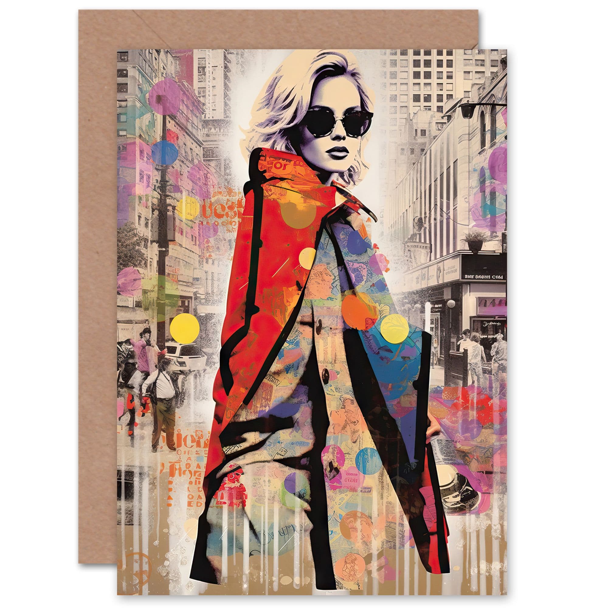 New York Fashion Ad Collage for Wife Her Birthday Thank You Greeting Card