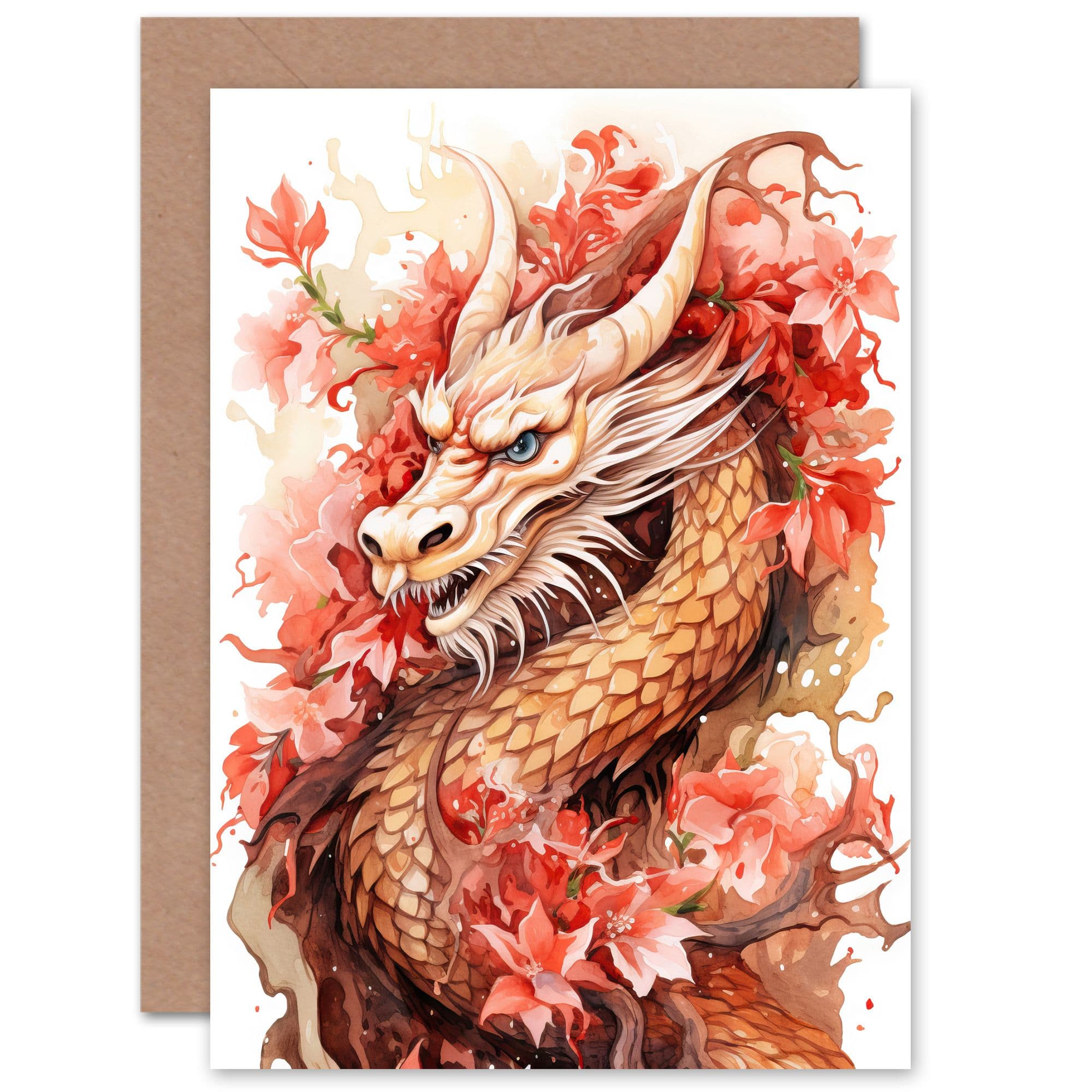 Fantasy Dragon Serpent Chinese New Year Birthday Thank You Greeting Card