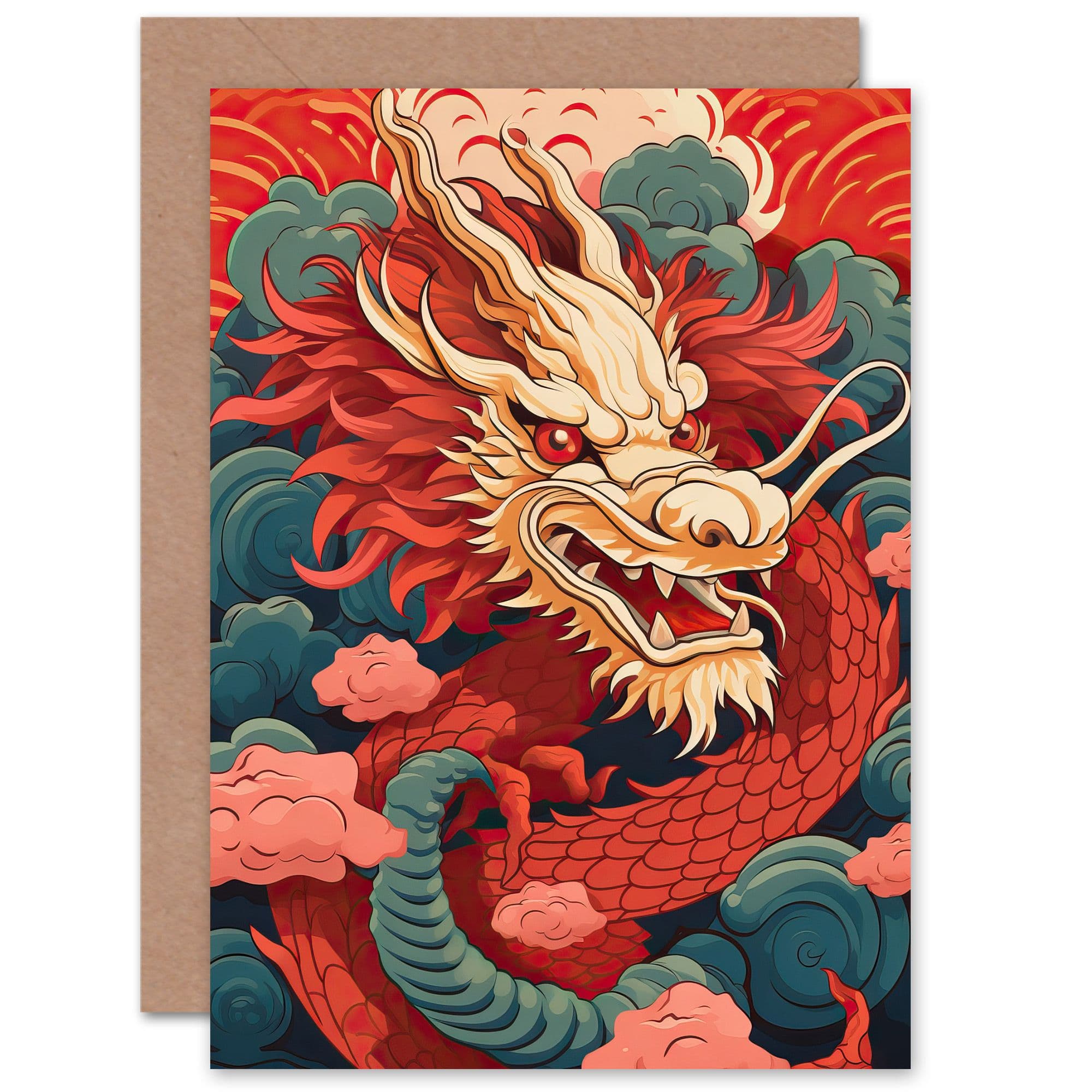 Fantasy Dragon 2024 Chinese New Year of the Dragon Greeting Card