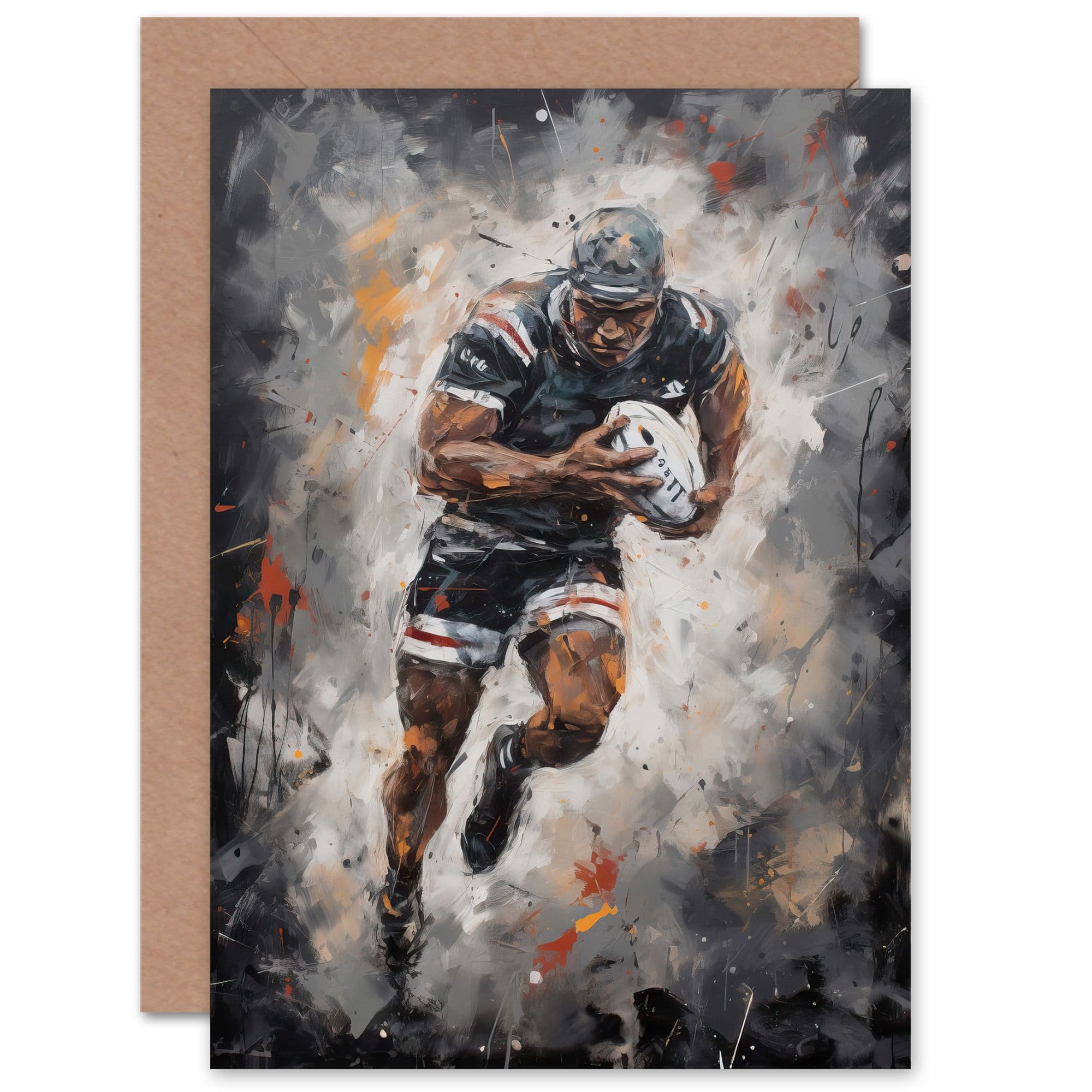 Rugby Fan Artwork World Cup Forward for Husband Him Dad Son Greeting Card
