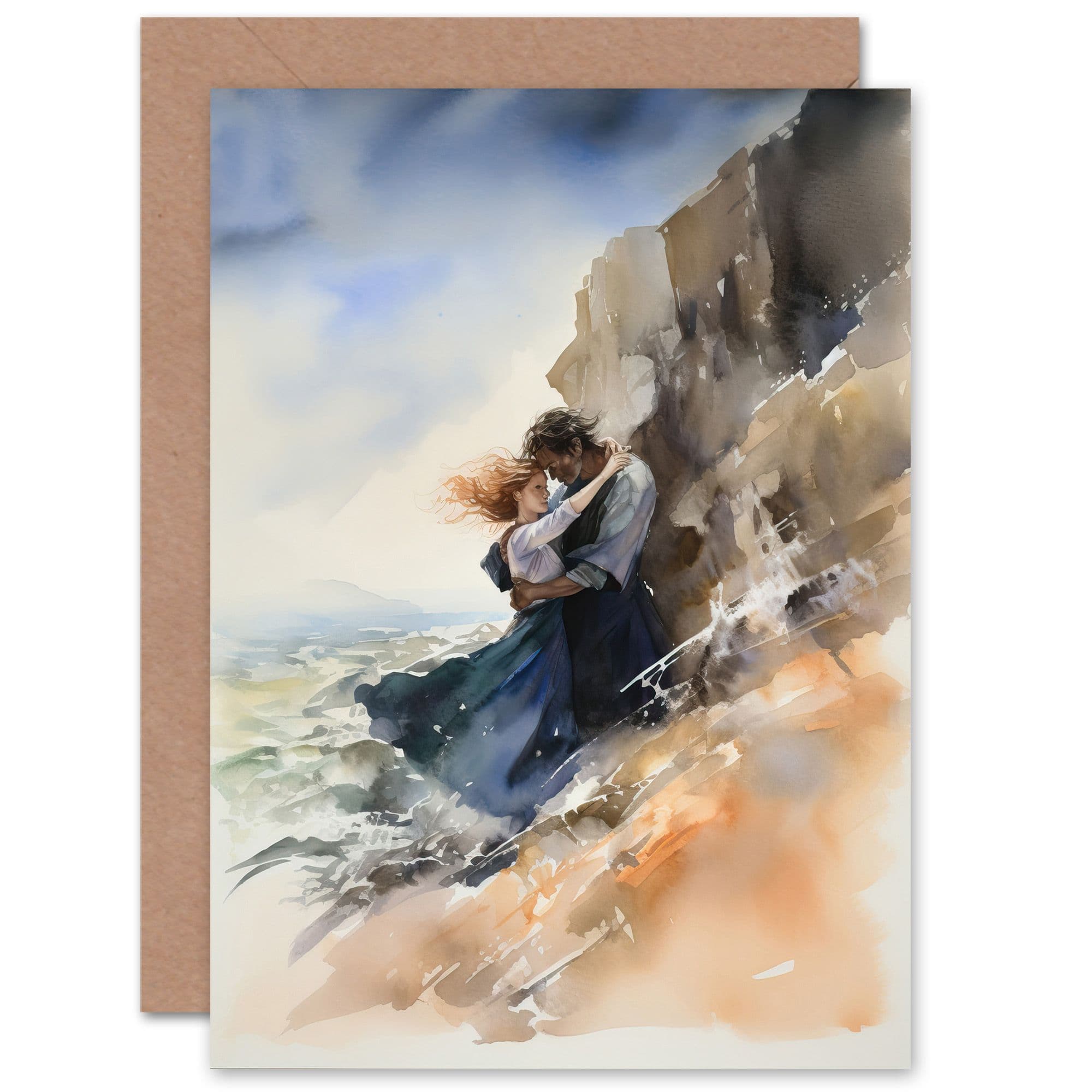 Coastal Cliff Couple Anniversary Valentines Day Love Greeting Card