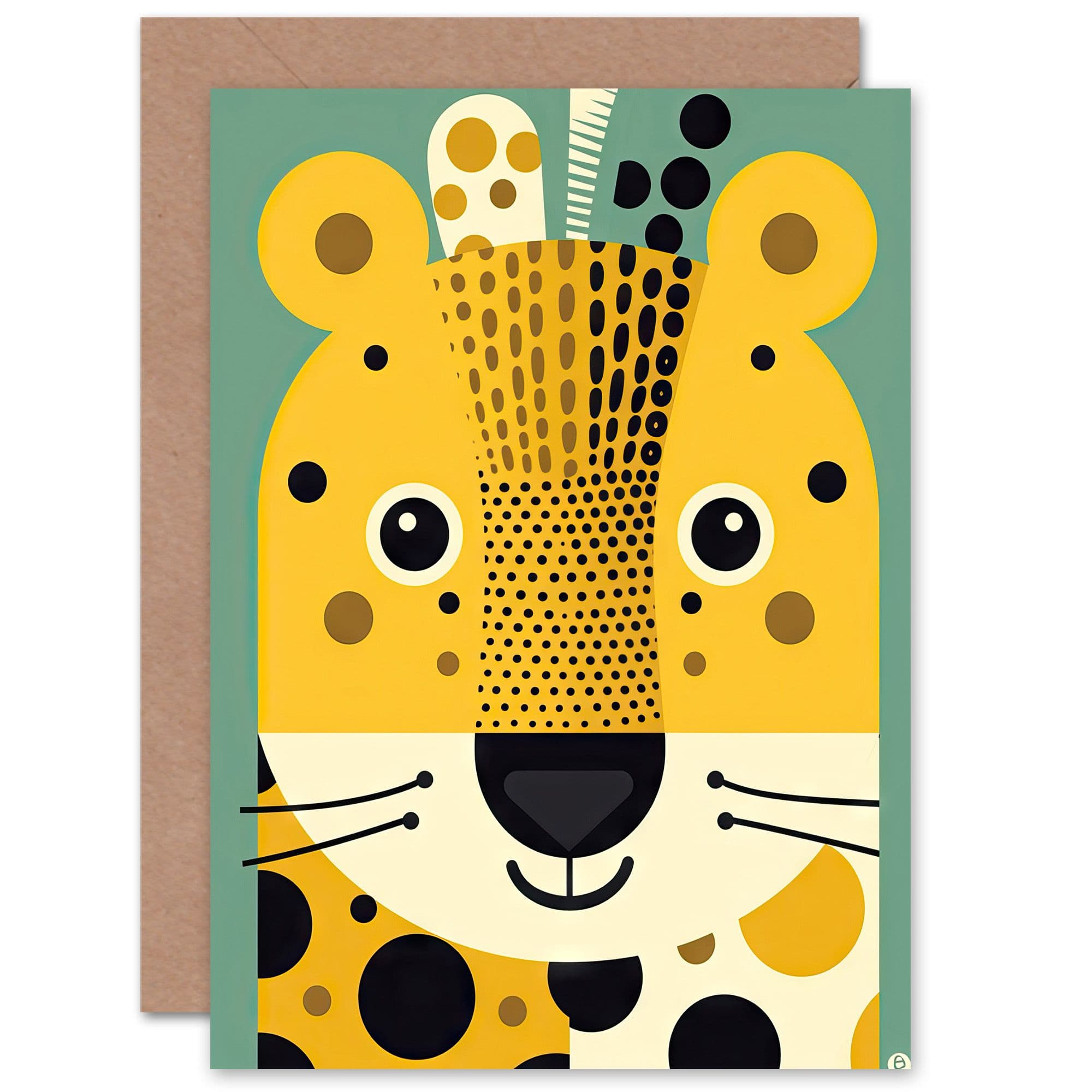 Cute Cheetah Colourful Birthday Greeting Card