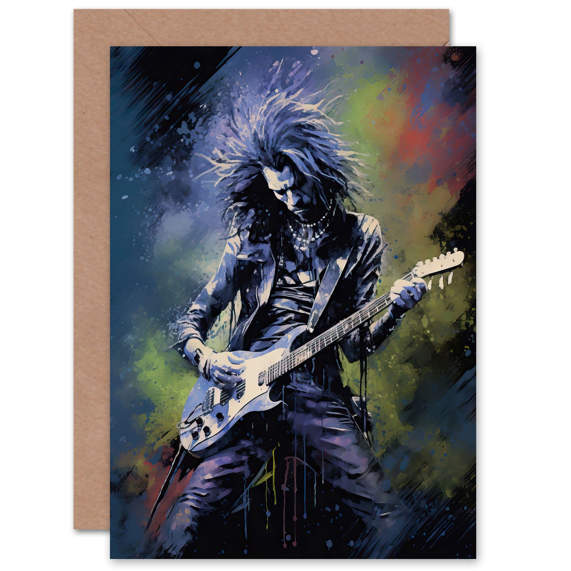 Gothic Metal Rock Virtuoso Guitar Solo for Husband Him Dad Greeting Card