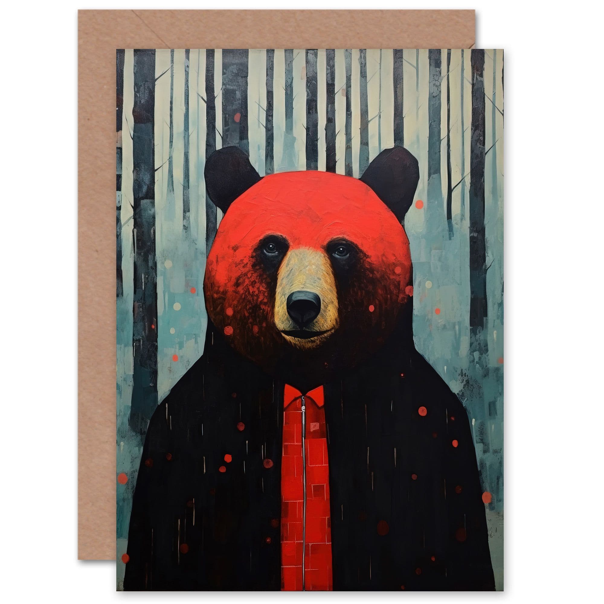 Hipster Bear Husband Him Dad Son Brother Birthday Greeting Card
