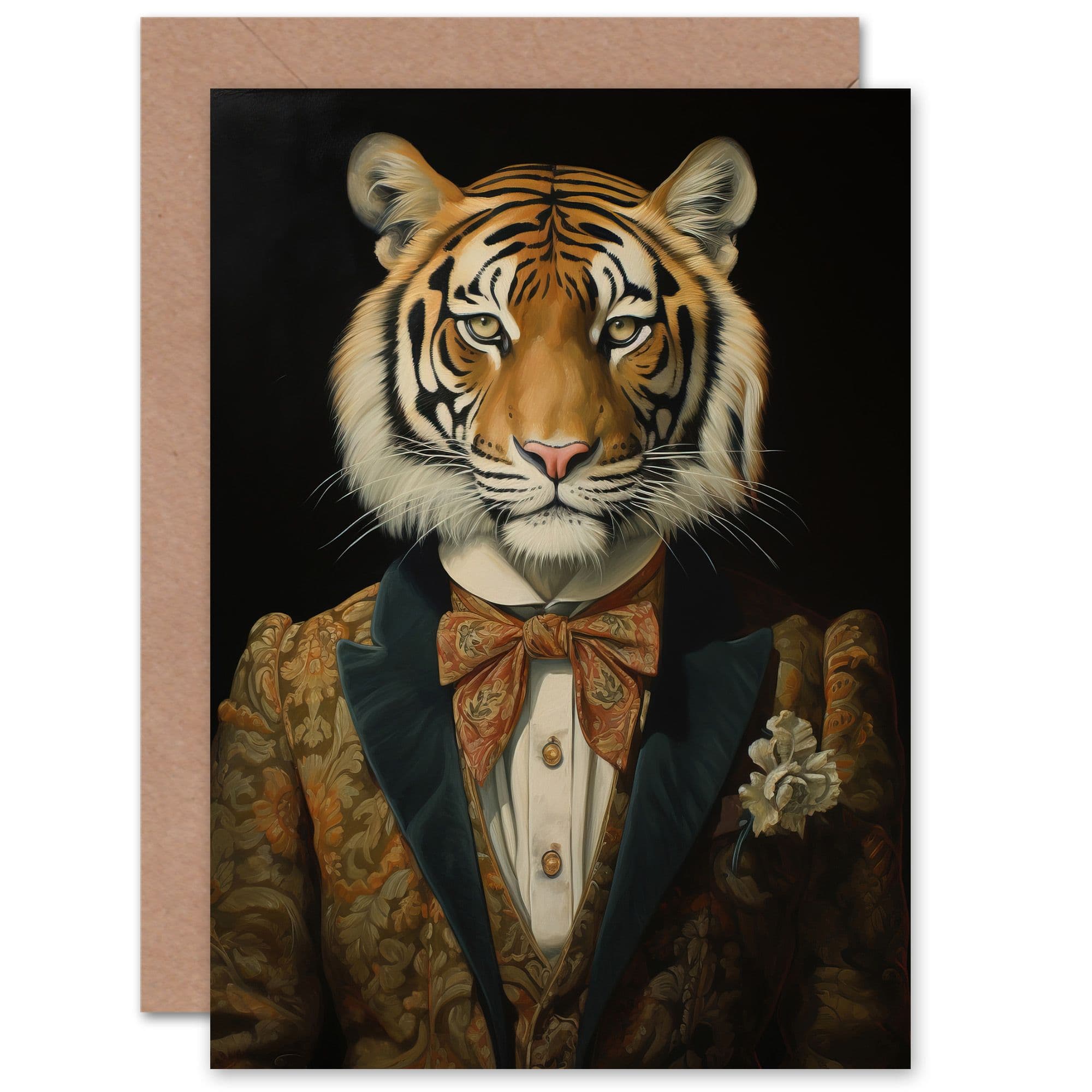 Victorian Tiger Who Went to Tea Birthday Thank You Greeting Card