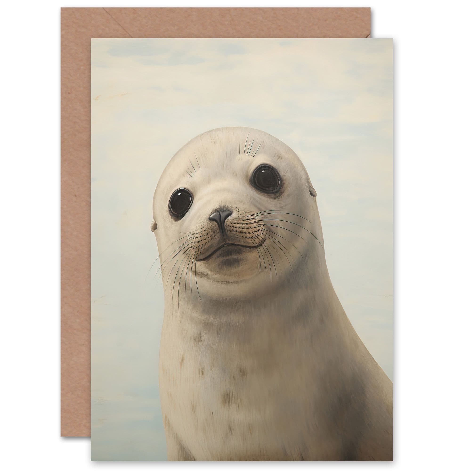 Adorable Seal Pup Birthday Thank You Greeting Card