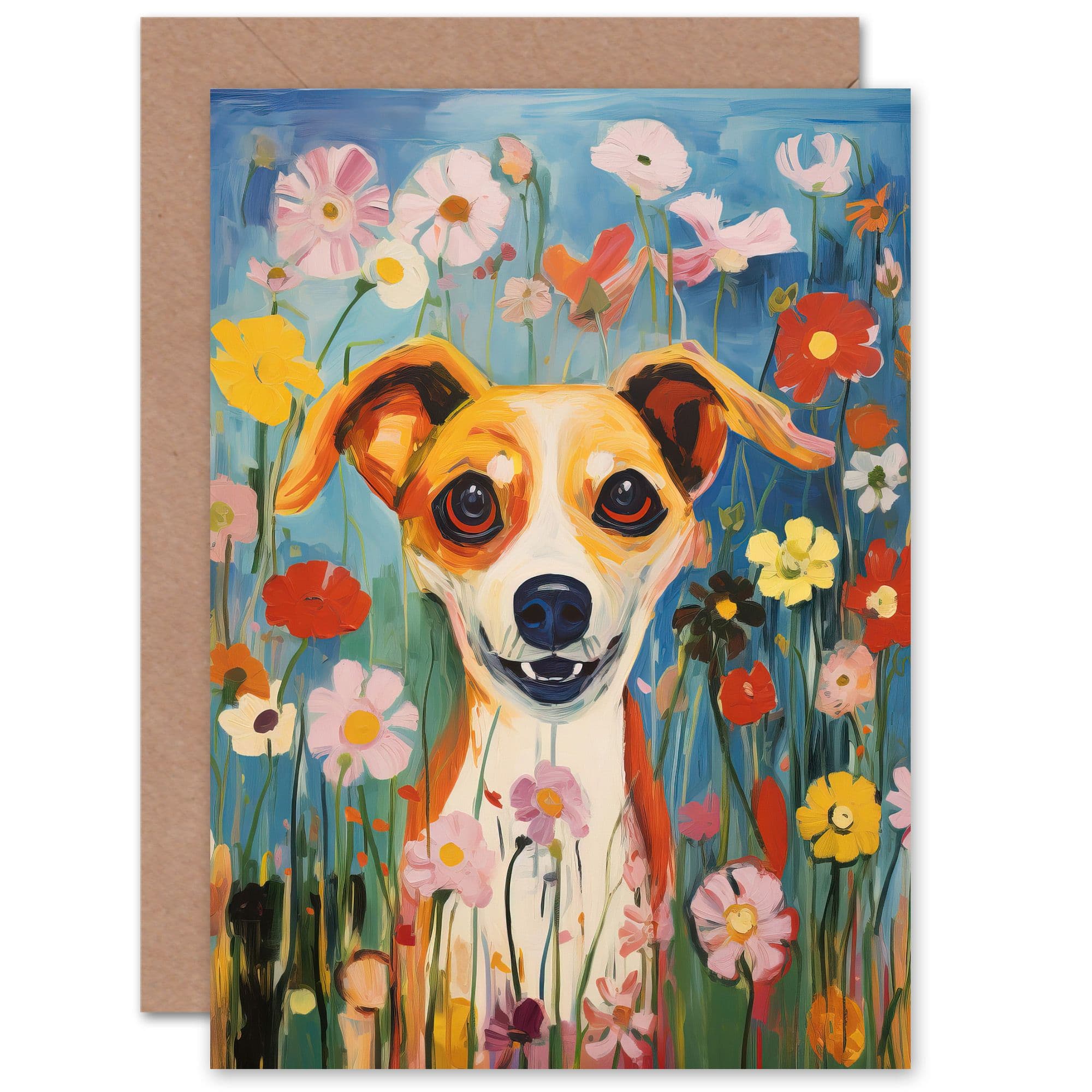 Chihuahua Wildflower Dog Lover Flowers Birthday Thank You Greeting Card