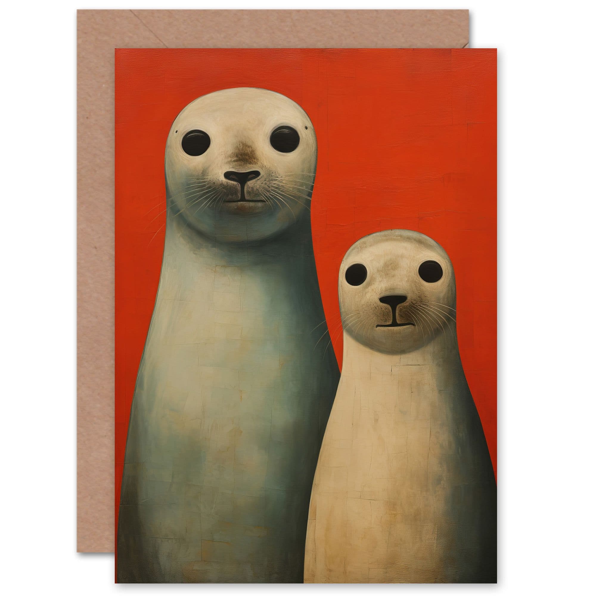Mr Mrs Seal Couple Him or Her Birthday Thank You Greeting Card