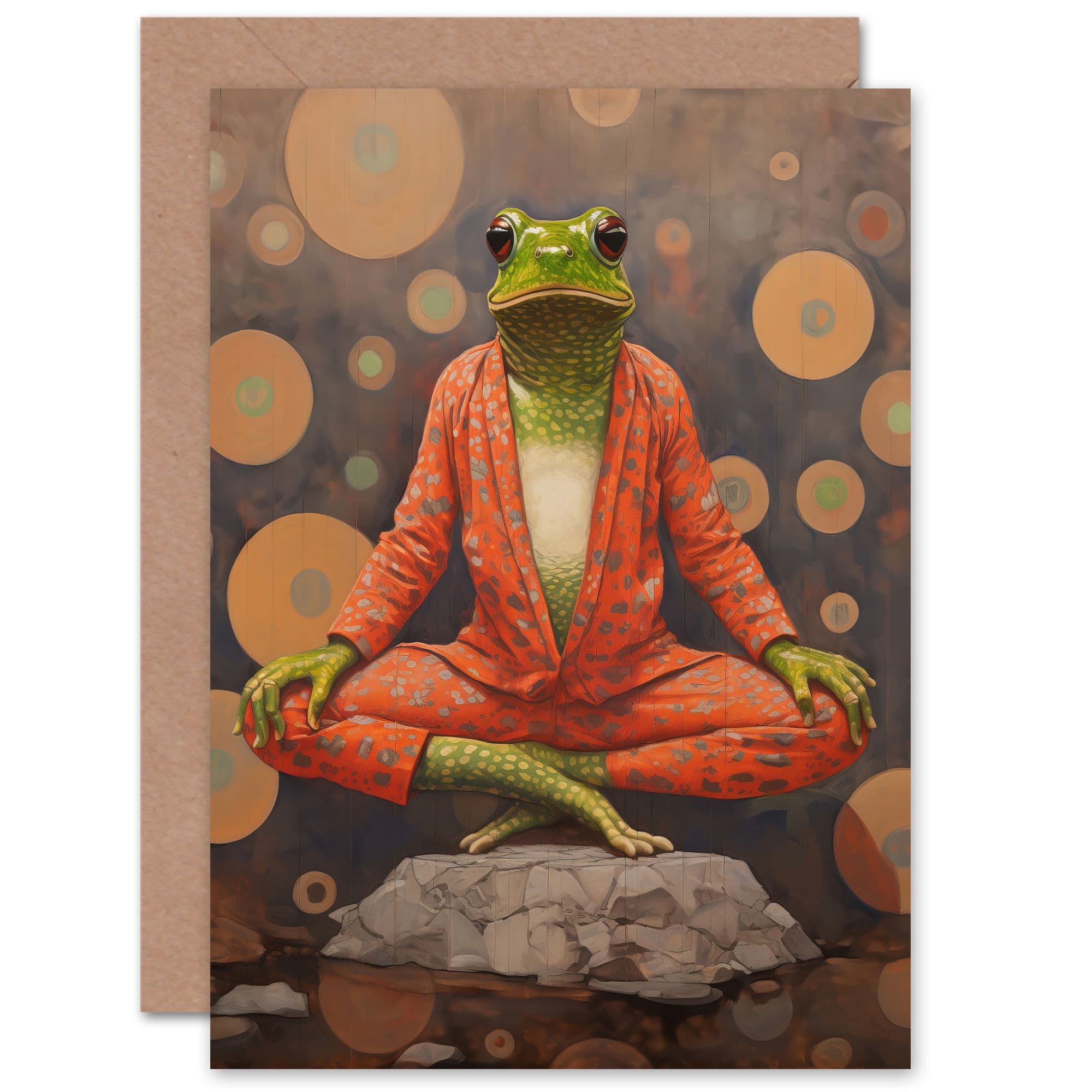 Frog Meditation Yogi Yoga Mindfulness Relax Birthday Greeting Card
