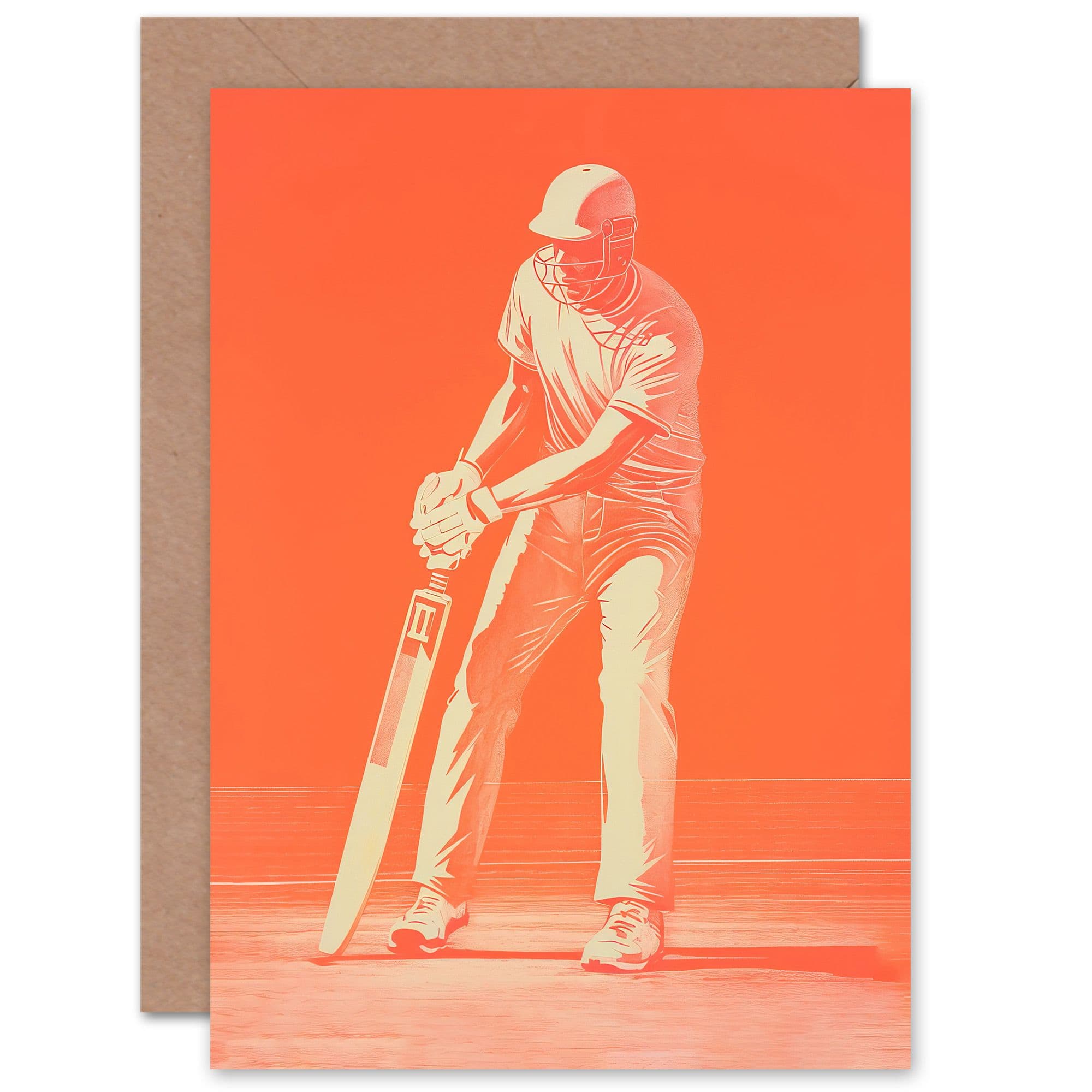 Cricket Player Flick Shot Batsman Husband Him Dad Son Greeting Card