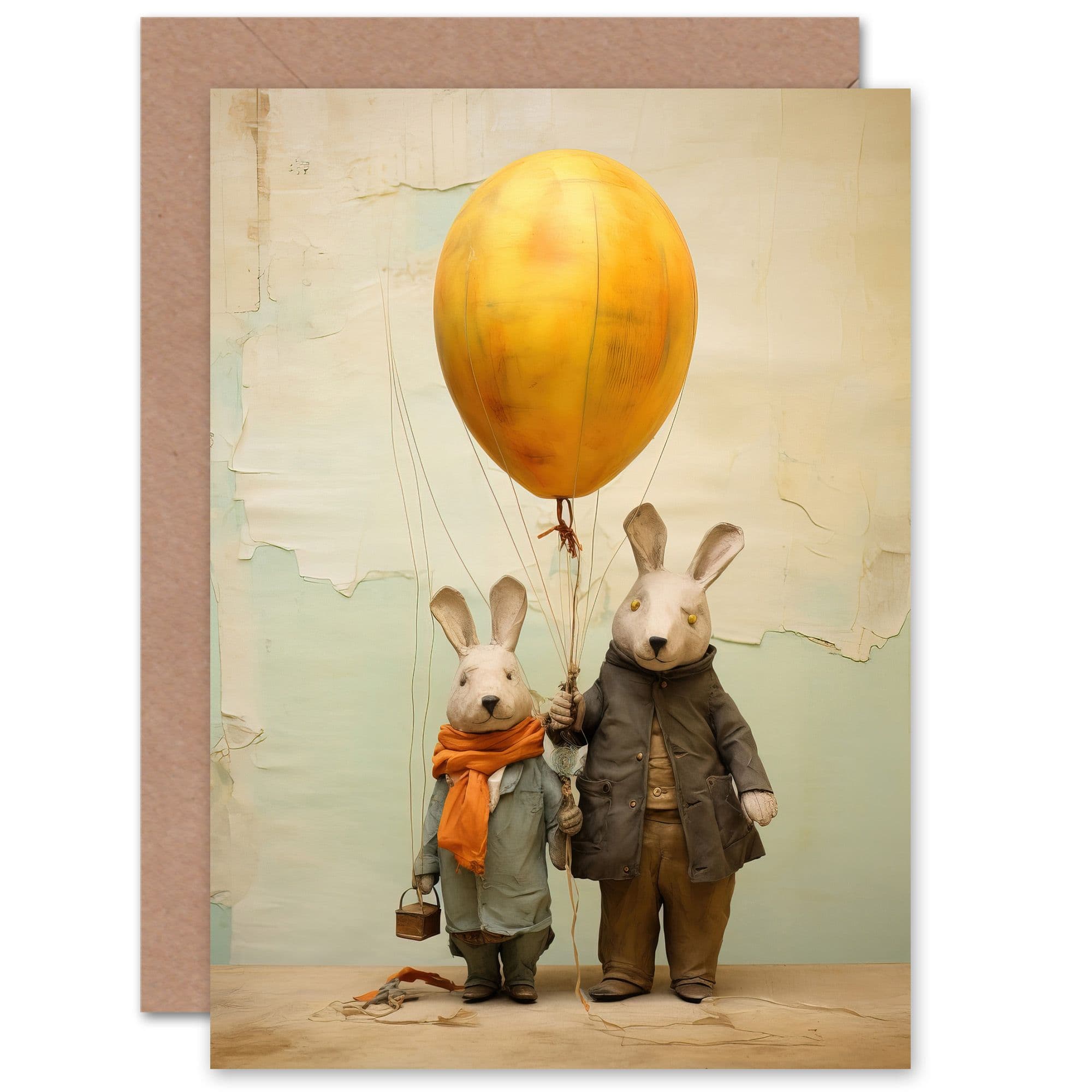 Rabbits Balloon Adventure Birthday Greeting Card