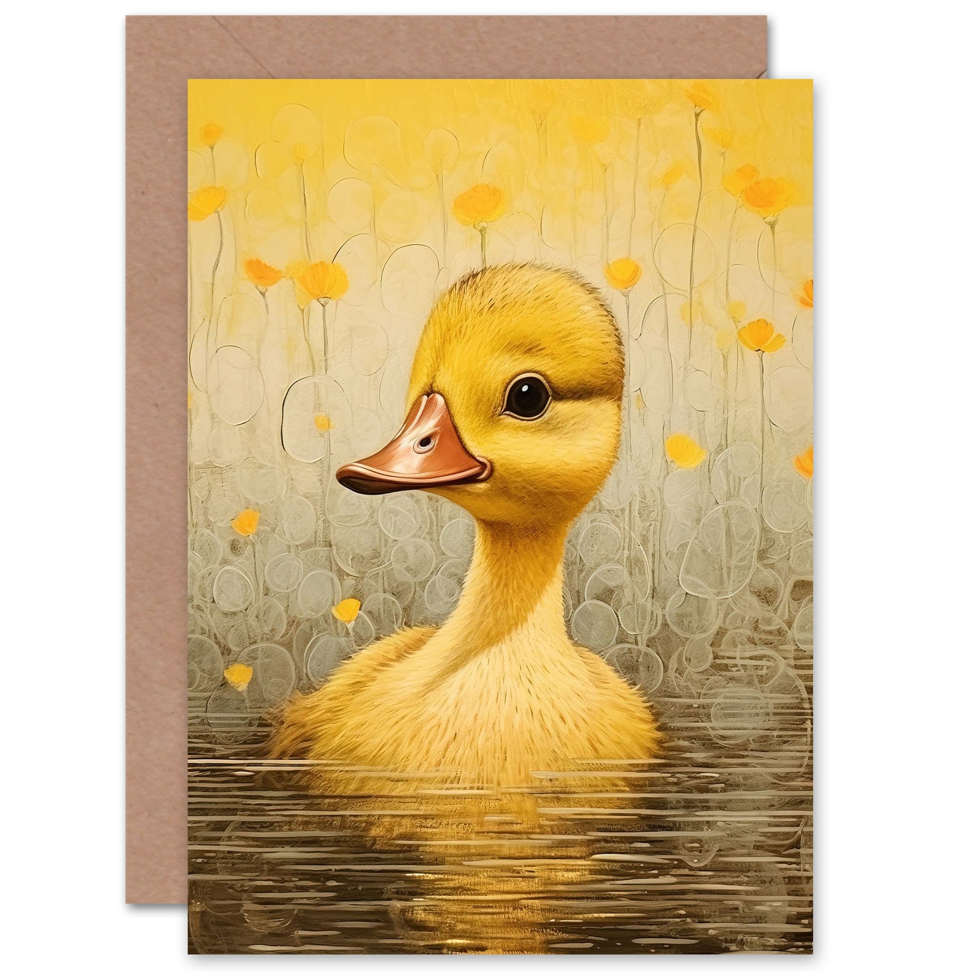 Yellow Duckling Kids Baby for Child Children Birthday Greeting Card