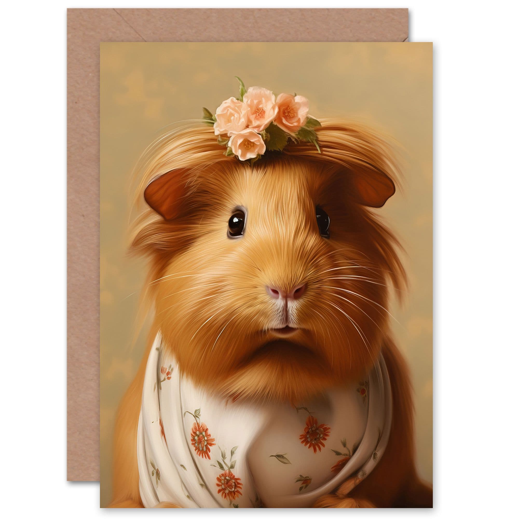 Cute Dressed Up Guinea Pig Birthday Thank You Greeting Card