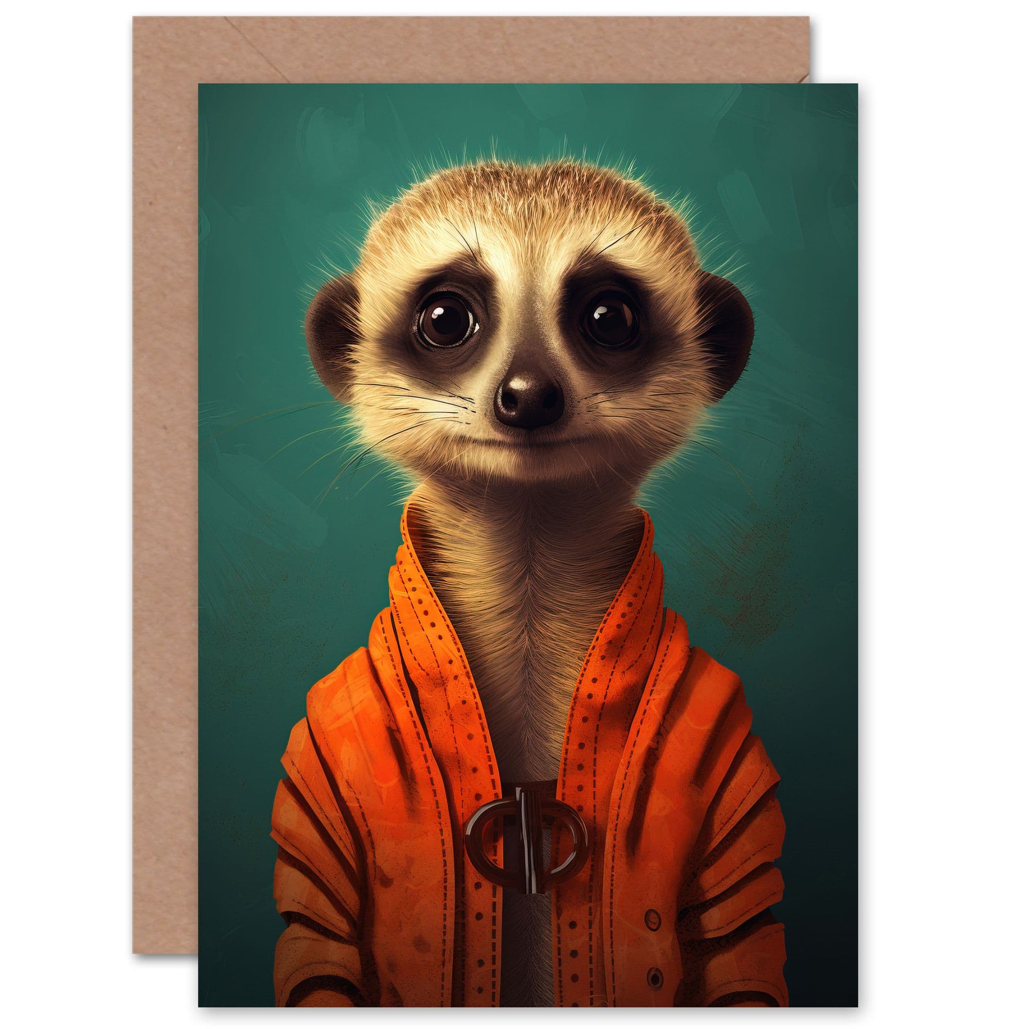 Meercat Portrait Fun Thank You Thinking You Greeting Card