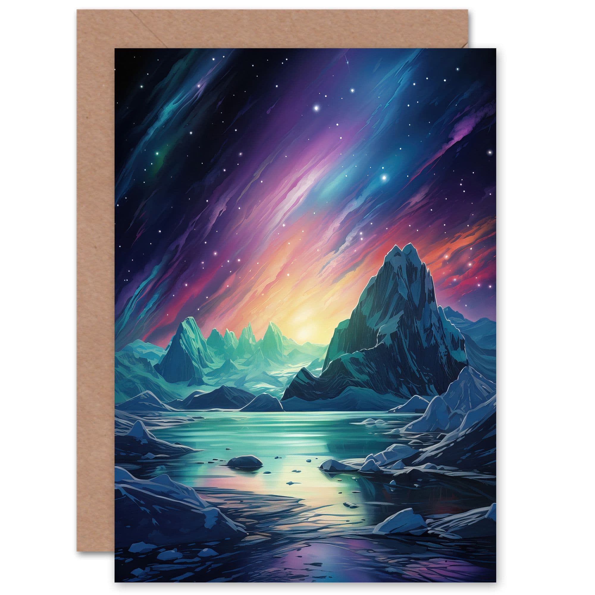 Aurora Borealis Dawn Antarctica Birthday Greeting Card