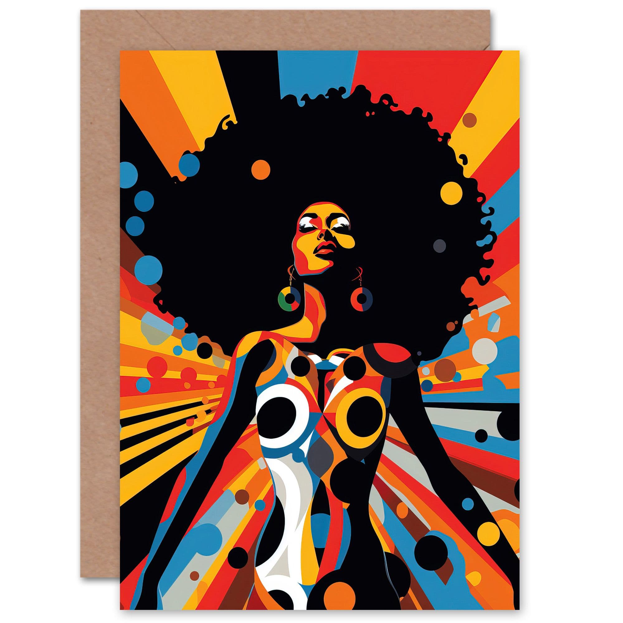 Afro Caribbean Woman Modern Matriarch Wife Her Greeting Card
