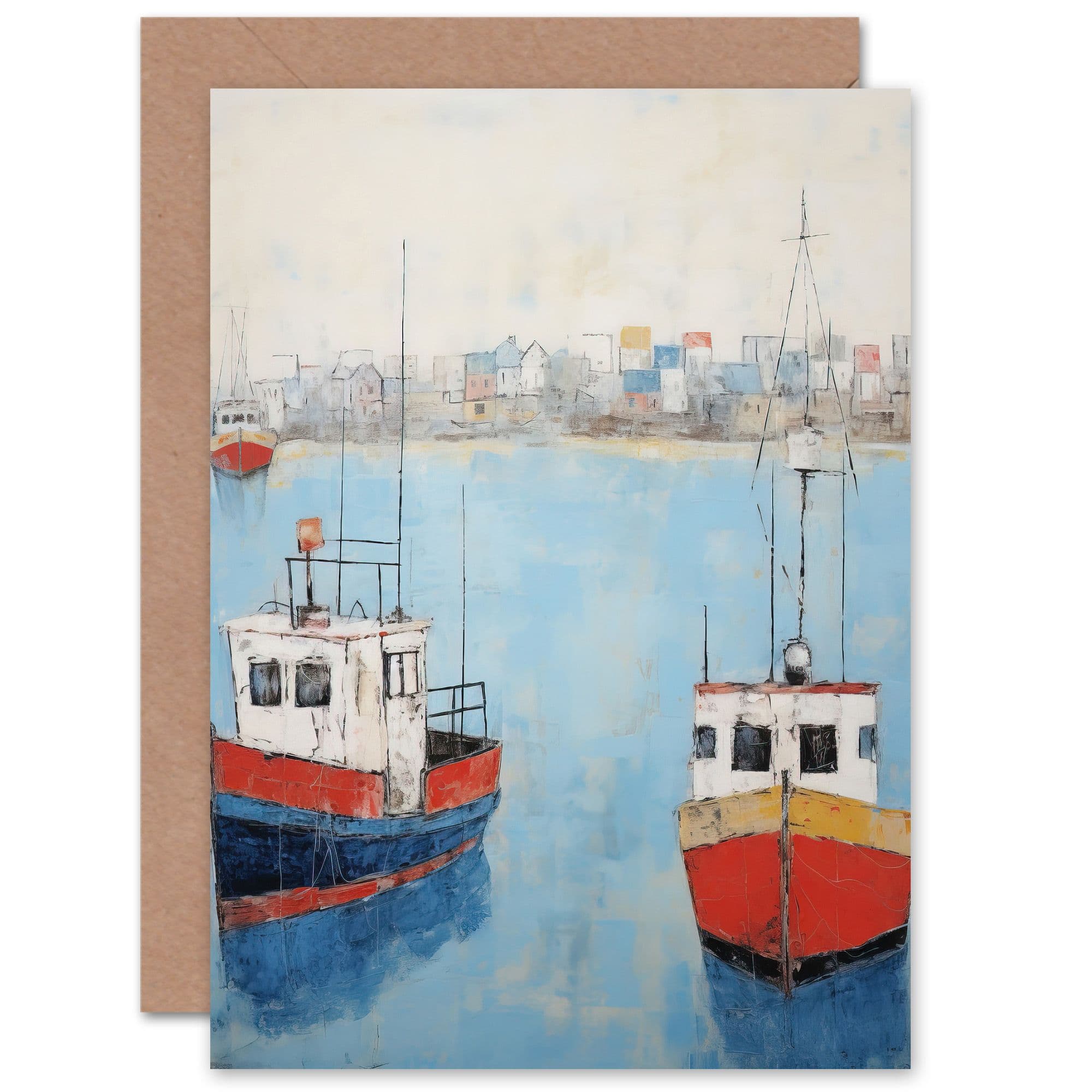 Trailer Trawler Boats Harbour Birthday Thank You Greeting Card