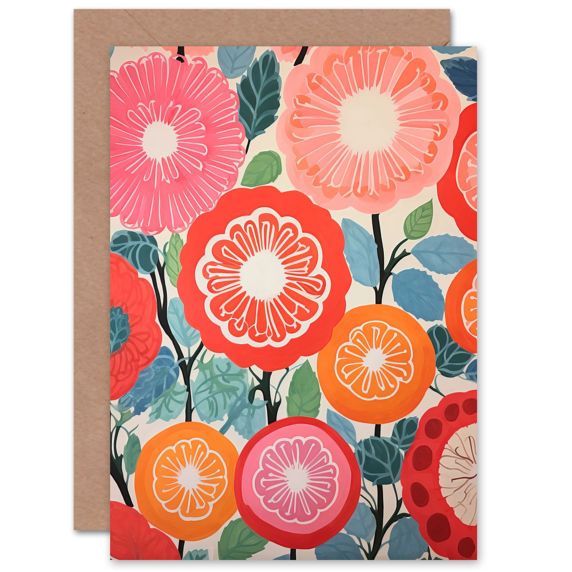 Pomegranate Tree Bloom Mediterranean Birthday Thank You Greeting Card