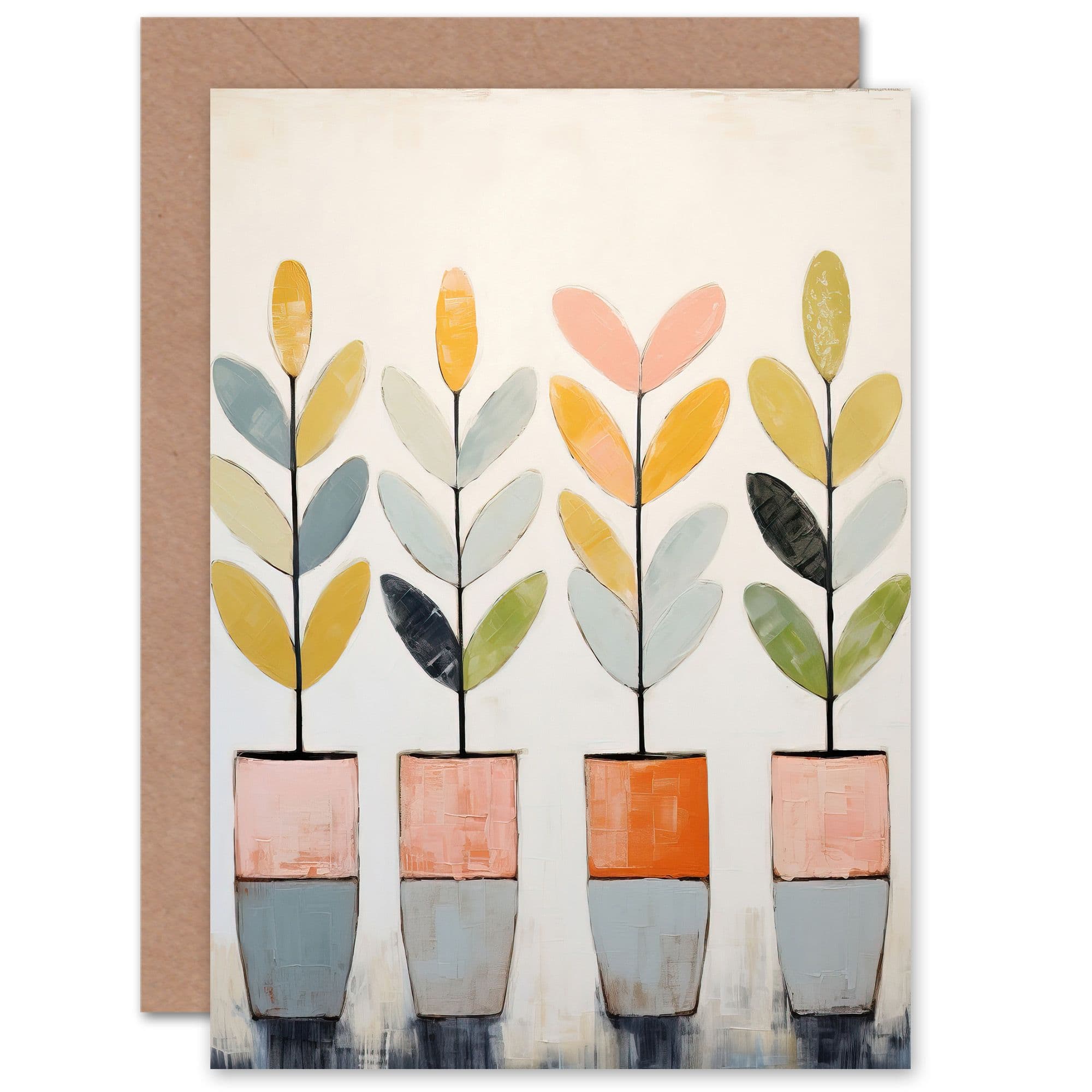 Plant Pots Green Fingers Boho for Him or Her Birthday Greeting Card