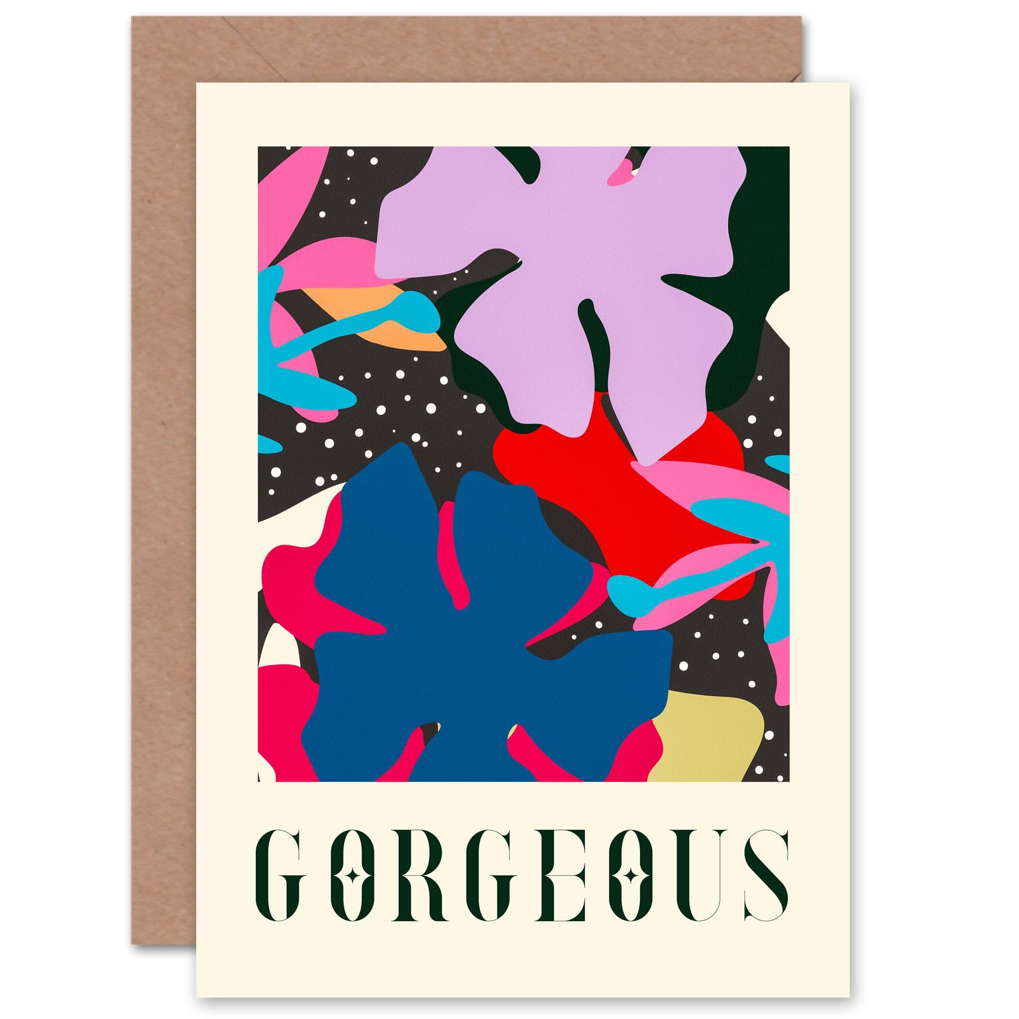 Floral Abstract Gorgeous Quote Pattern Bold Birthday Greeting Card