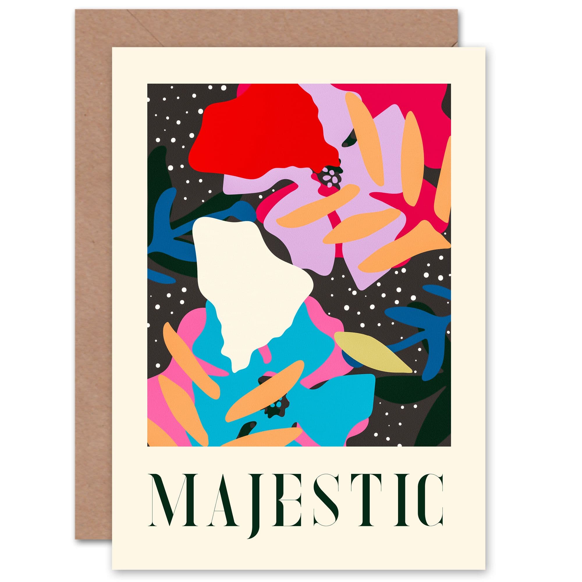 Floral Abstract Majestic Quote Pattern Bold Wife Her Greeting Card