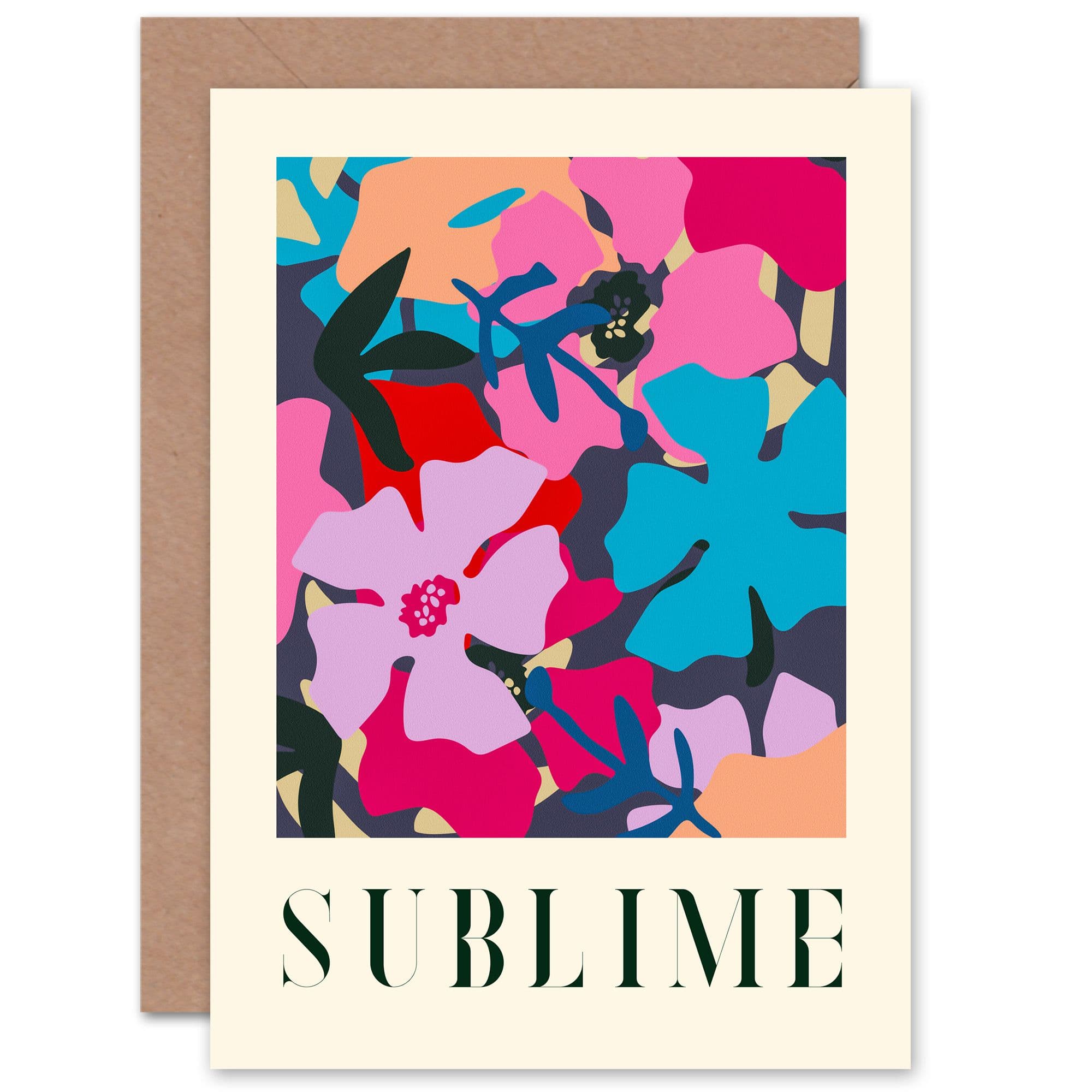 Floral Abstract Sublime Quote Graphic Pattern Bold for Her Greeting Card