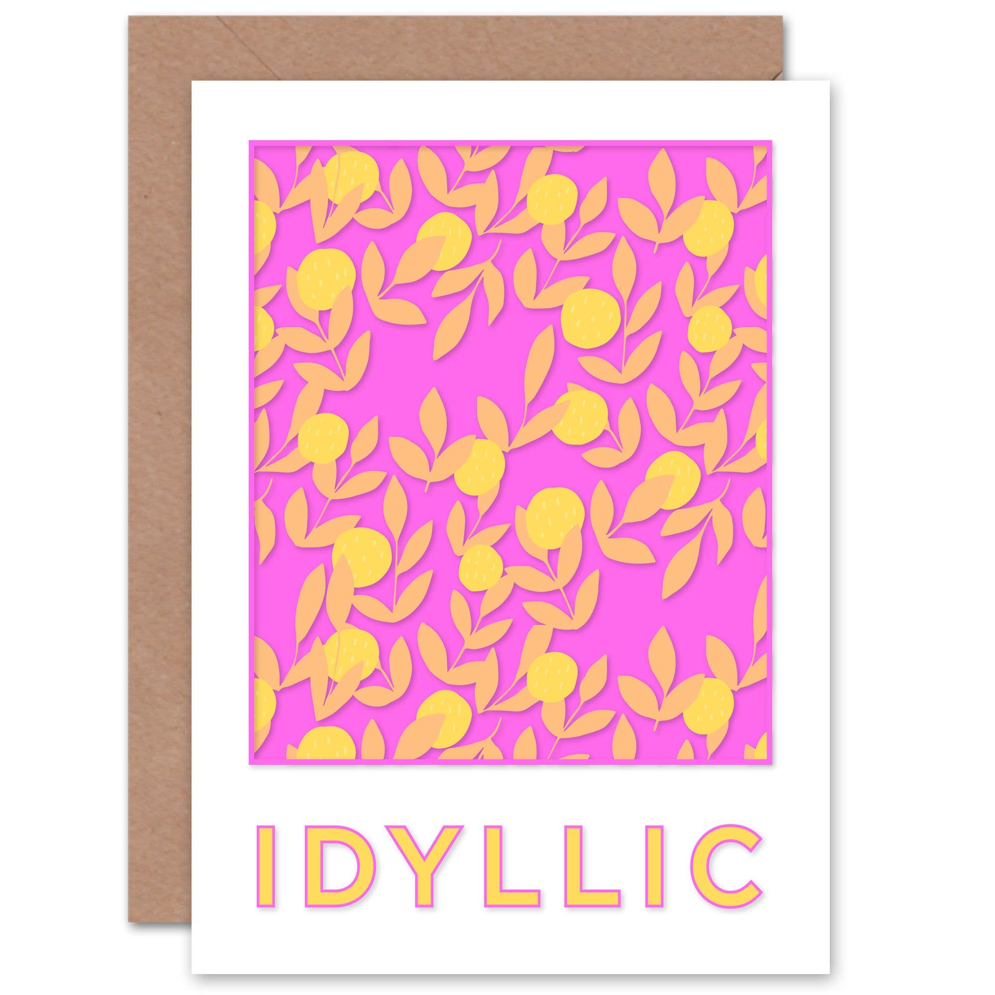 Floral Idyllic Bright Quote Pattern Birthday Thank You Greeting Card