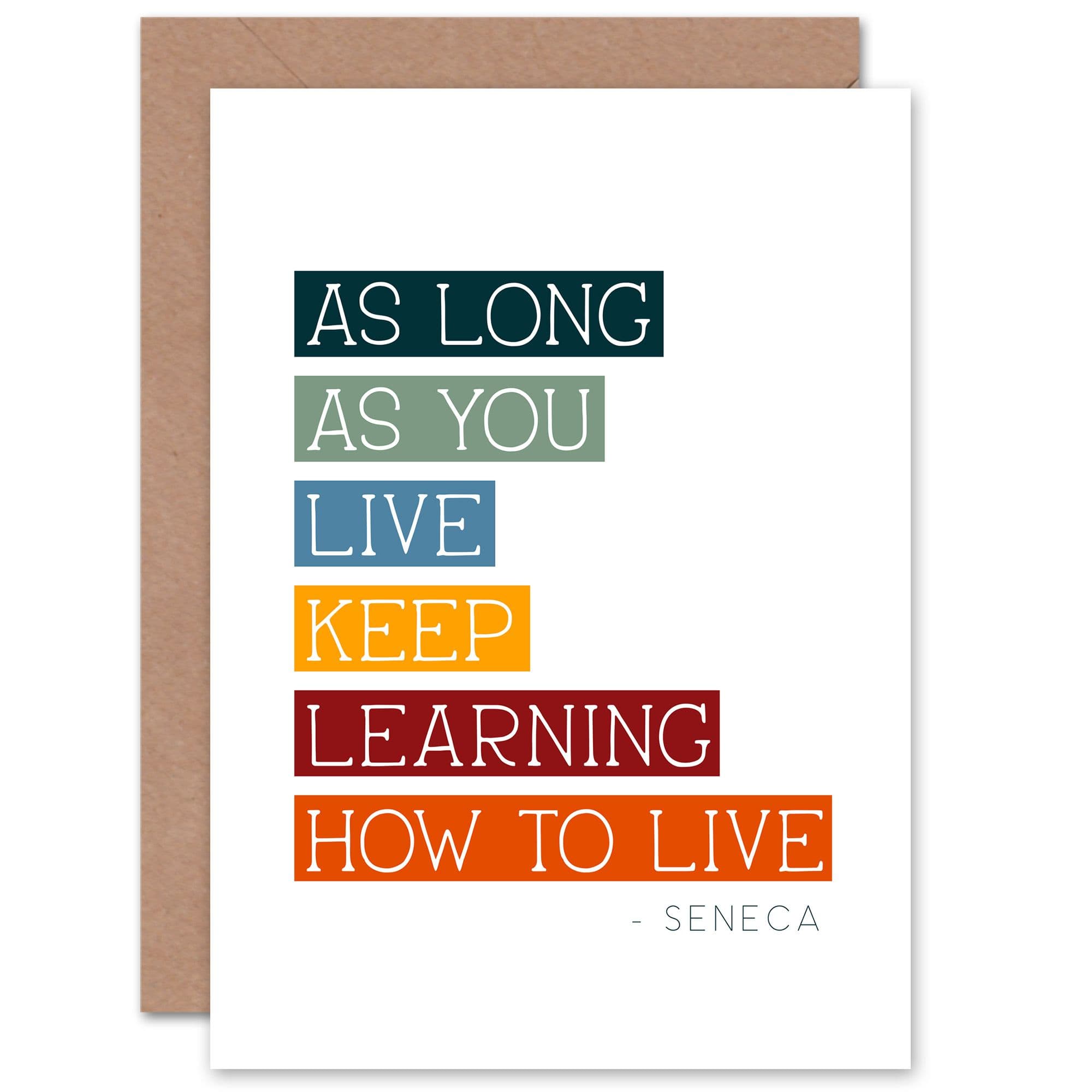 Seneca Quote Keep Learning to Live Philosophy Birthday Greeting Card