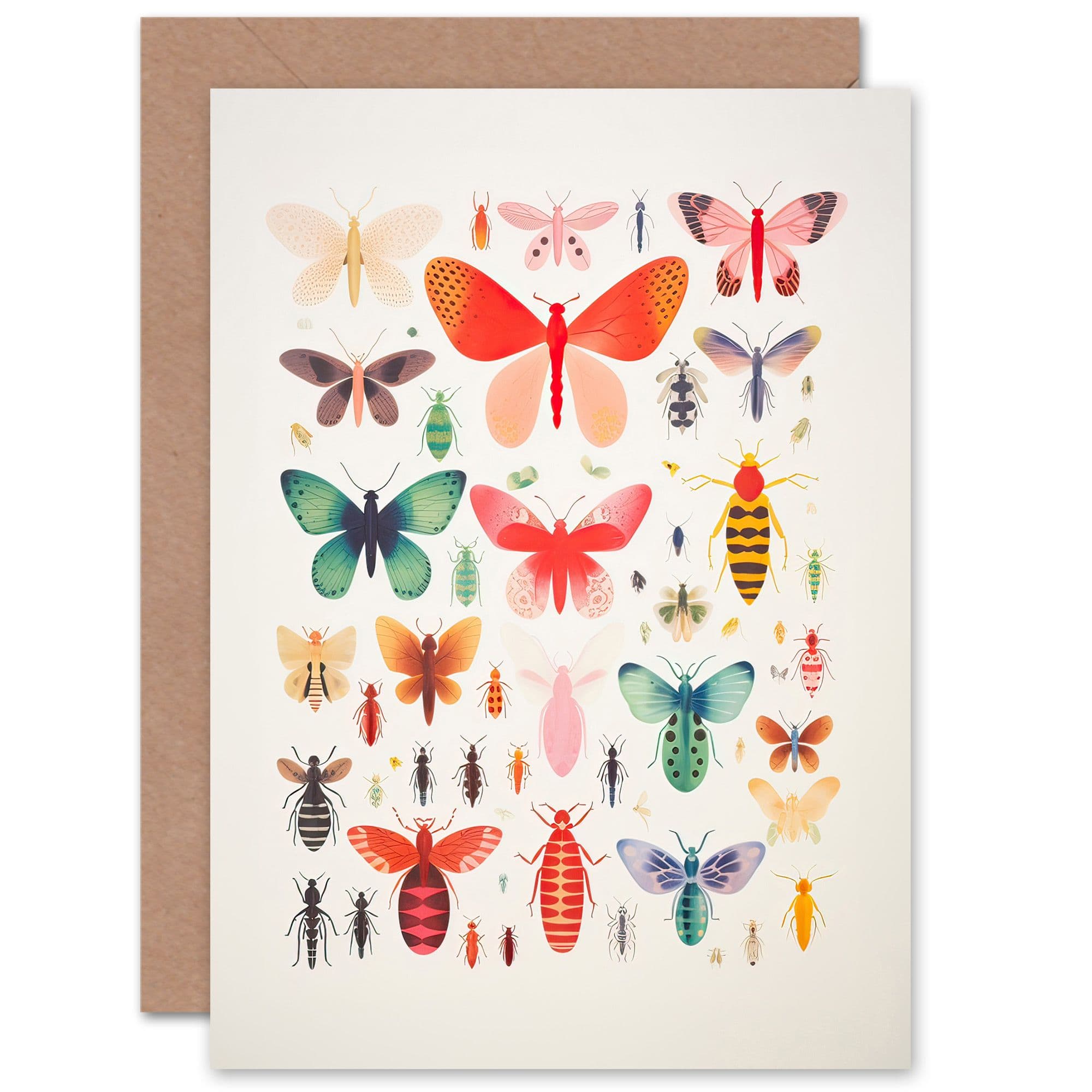Flying Crawling Creeping Butterfly Moth for Her Birthday Greeting Card