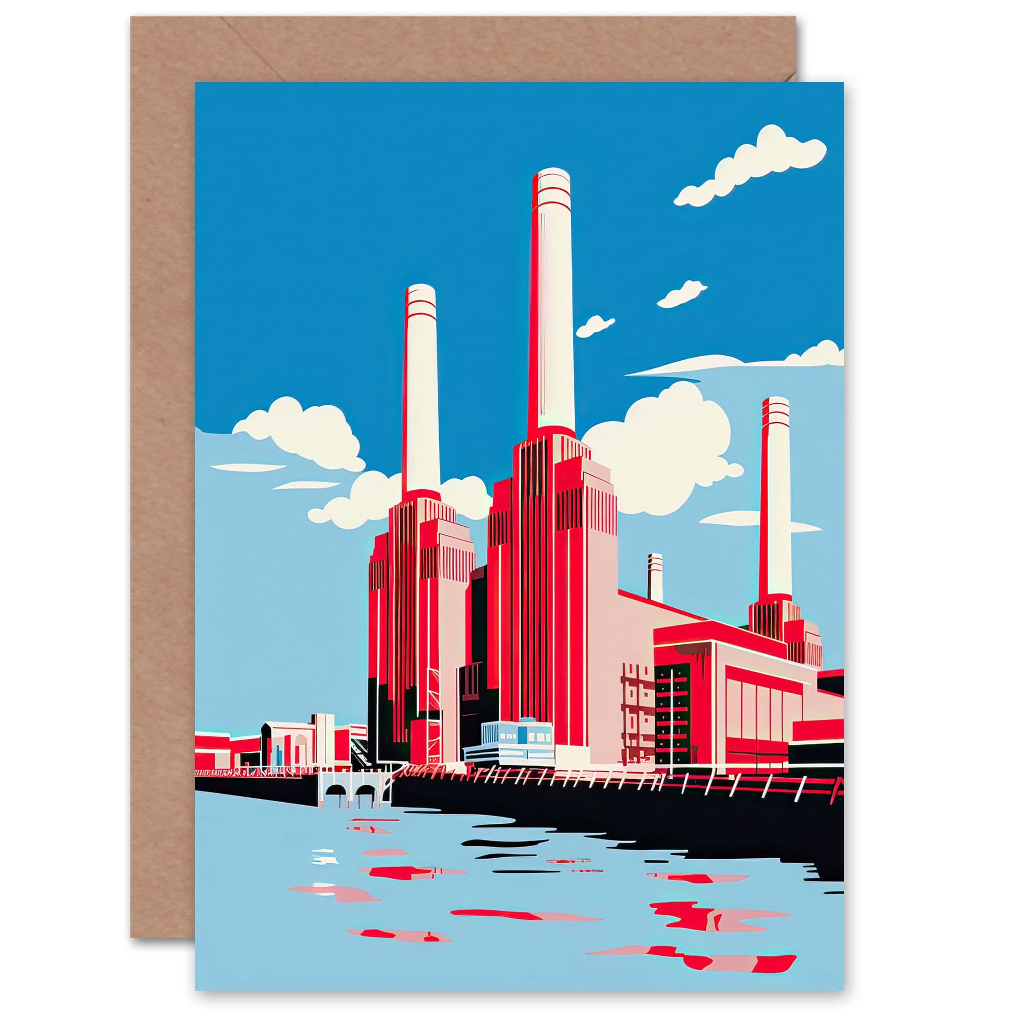 Battersea Power Station London Landmark Him Her Birthday Greeting Card