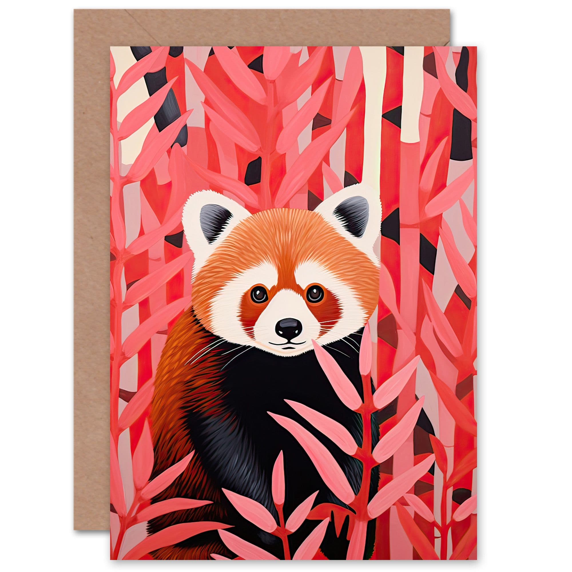 Panda Bamboo Birthday Thank You Greeting Card