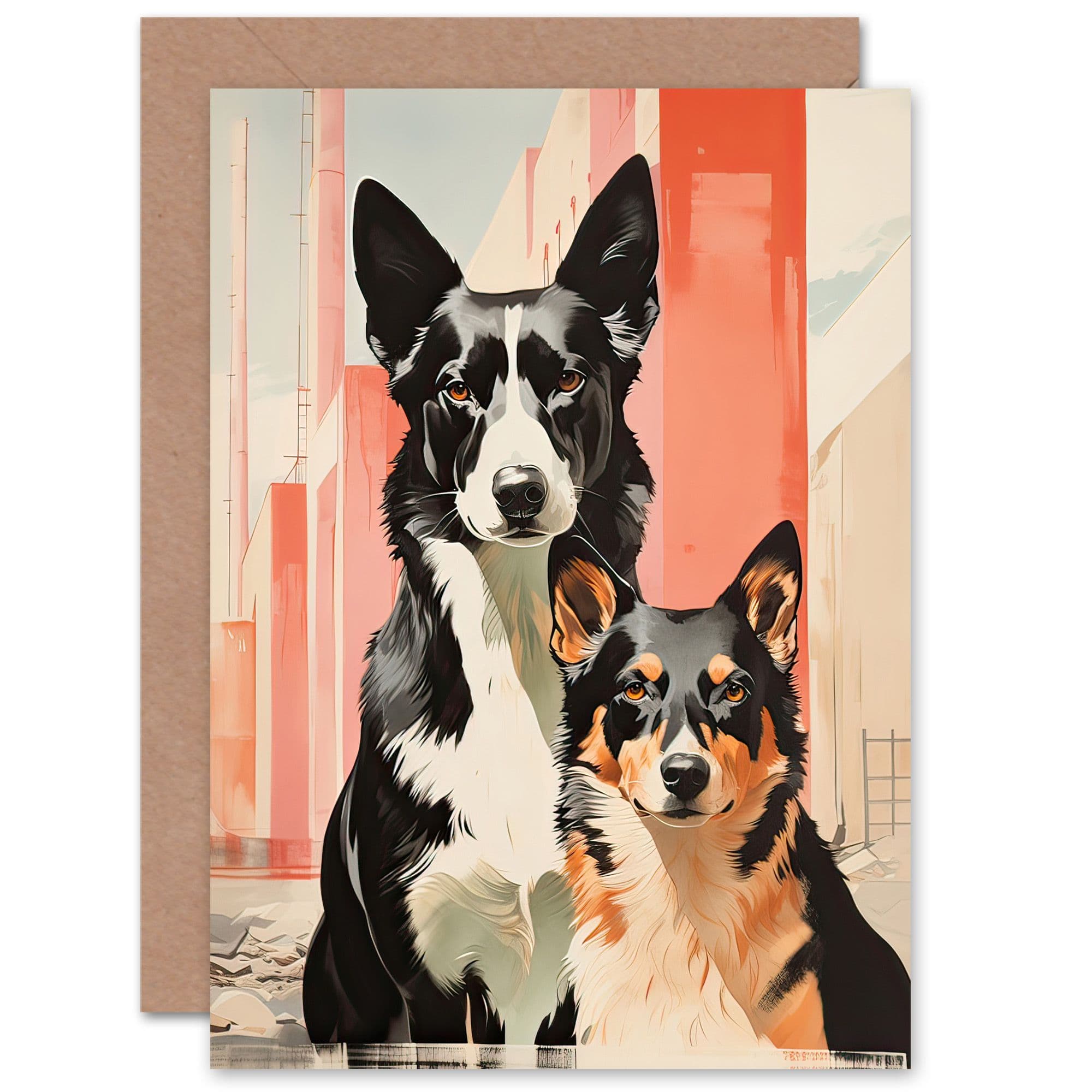 Corgi Collie Dog Portrait Him or Her Birthday Greeting Card